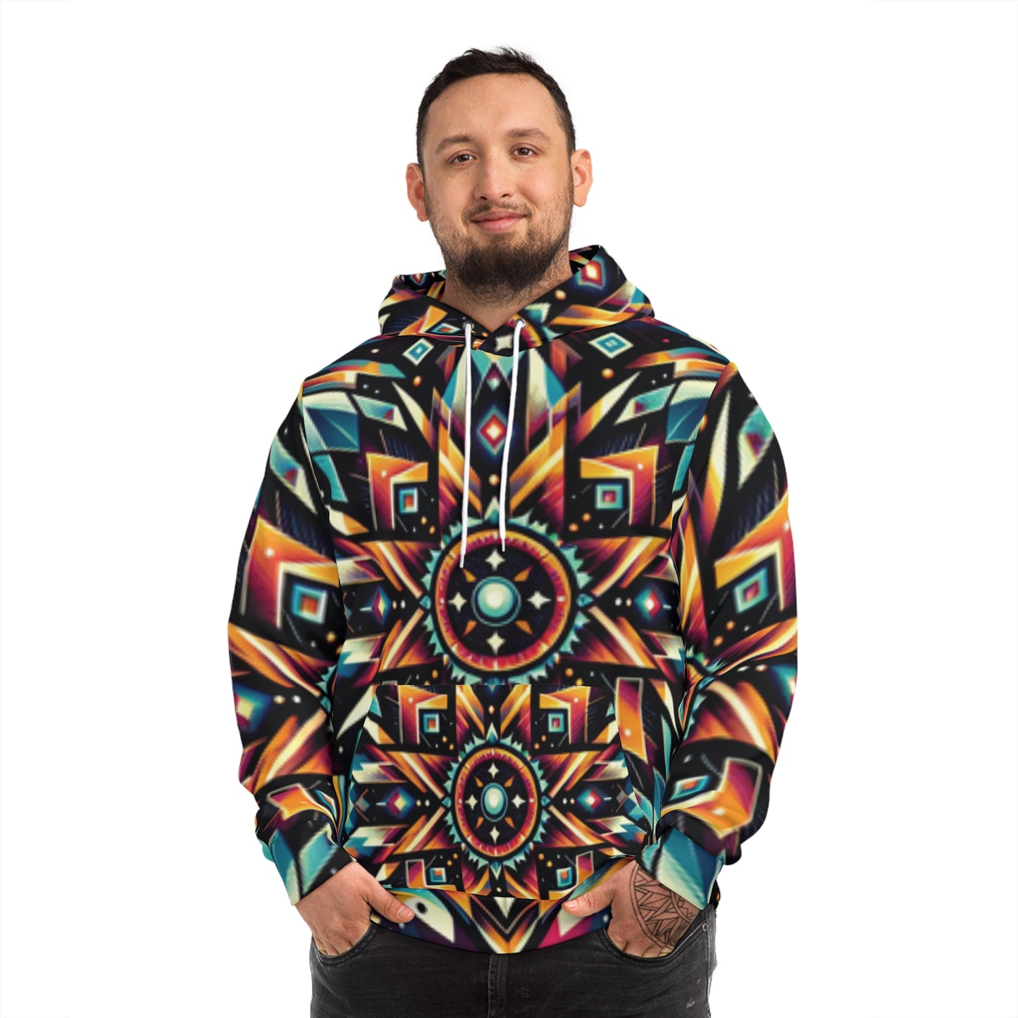 Geometric Tribal,  Unisex Fashion Hoodie (AOP)