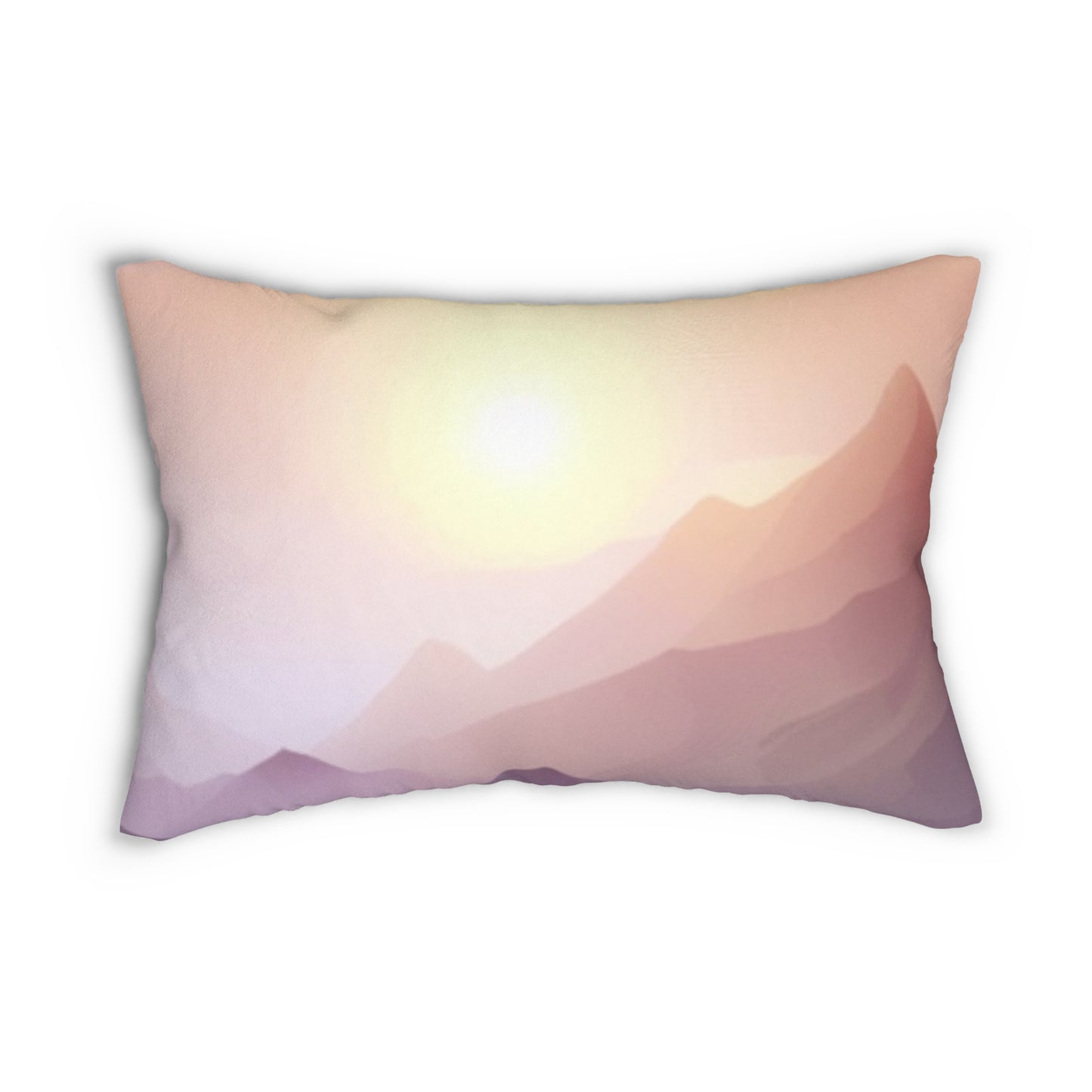 Purple Mountains Sun, Spun Polyester Lumbar Pillow