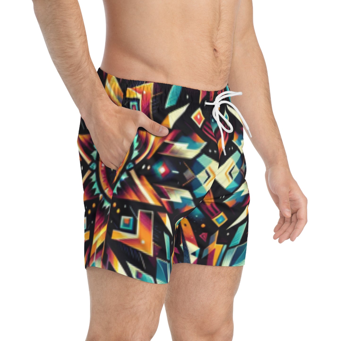 Geometric Tribal, Swim Trunks (AOP)