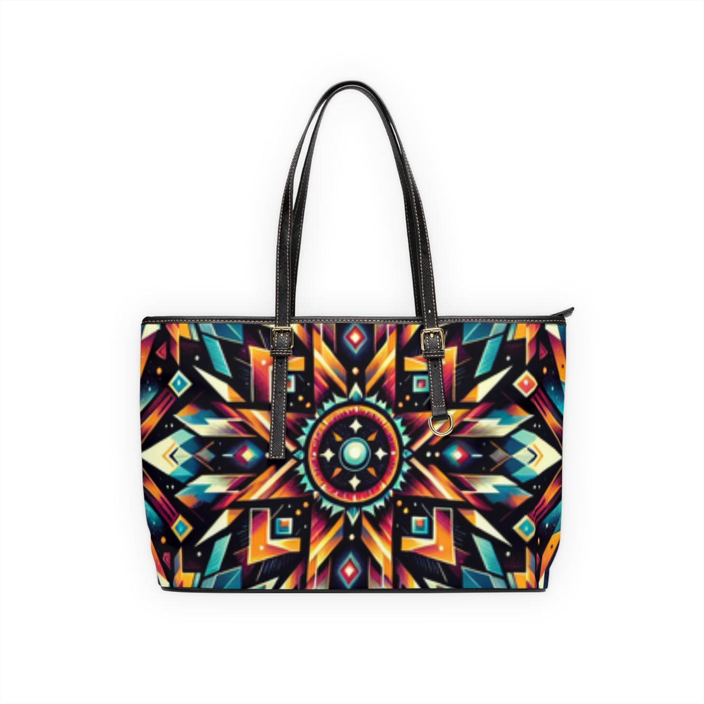 Geometric Tribal, PU Leather Shoulder Bag