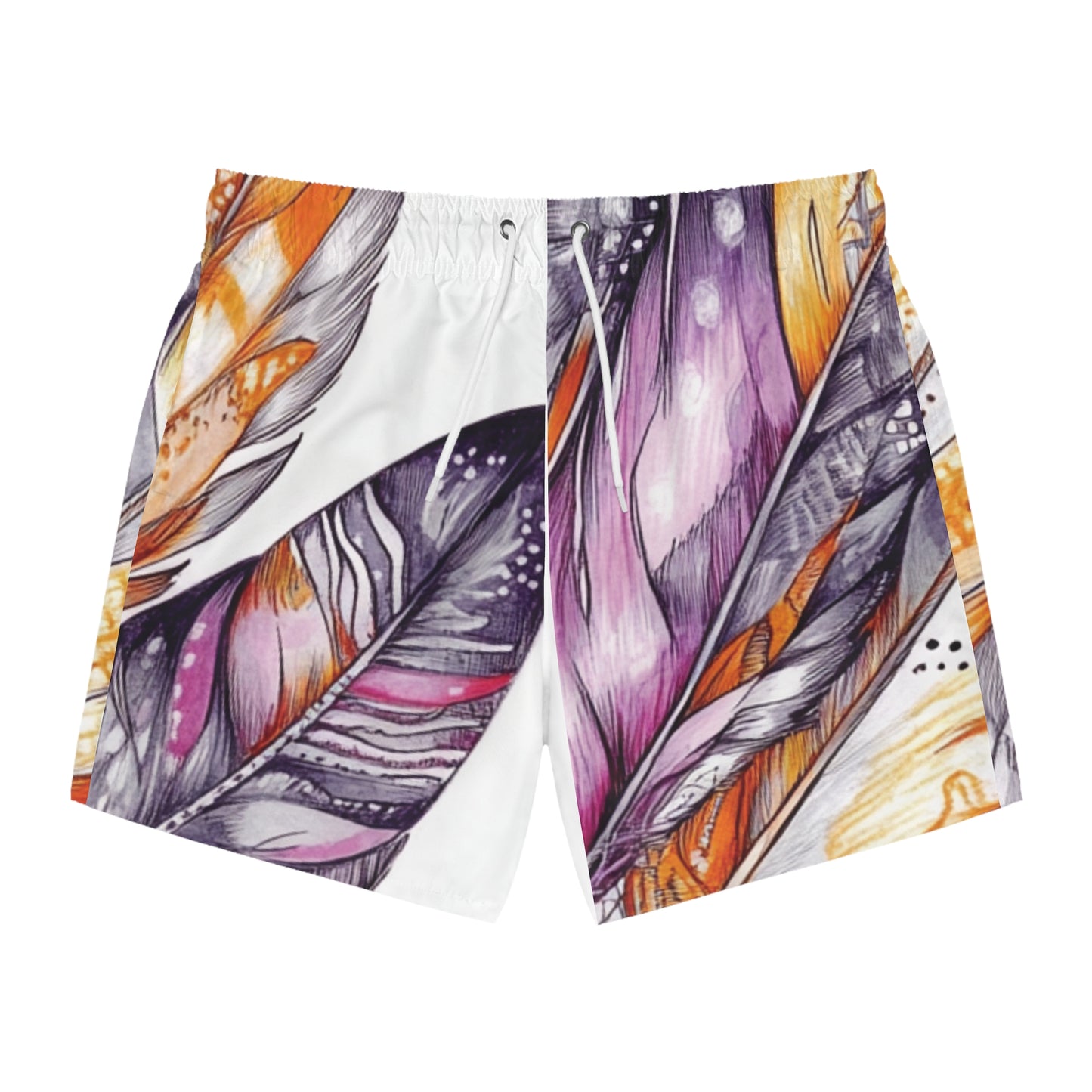 White Feather, Swim Trunks (AOP)