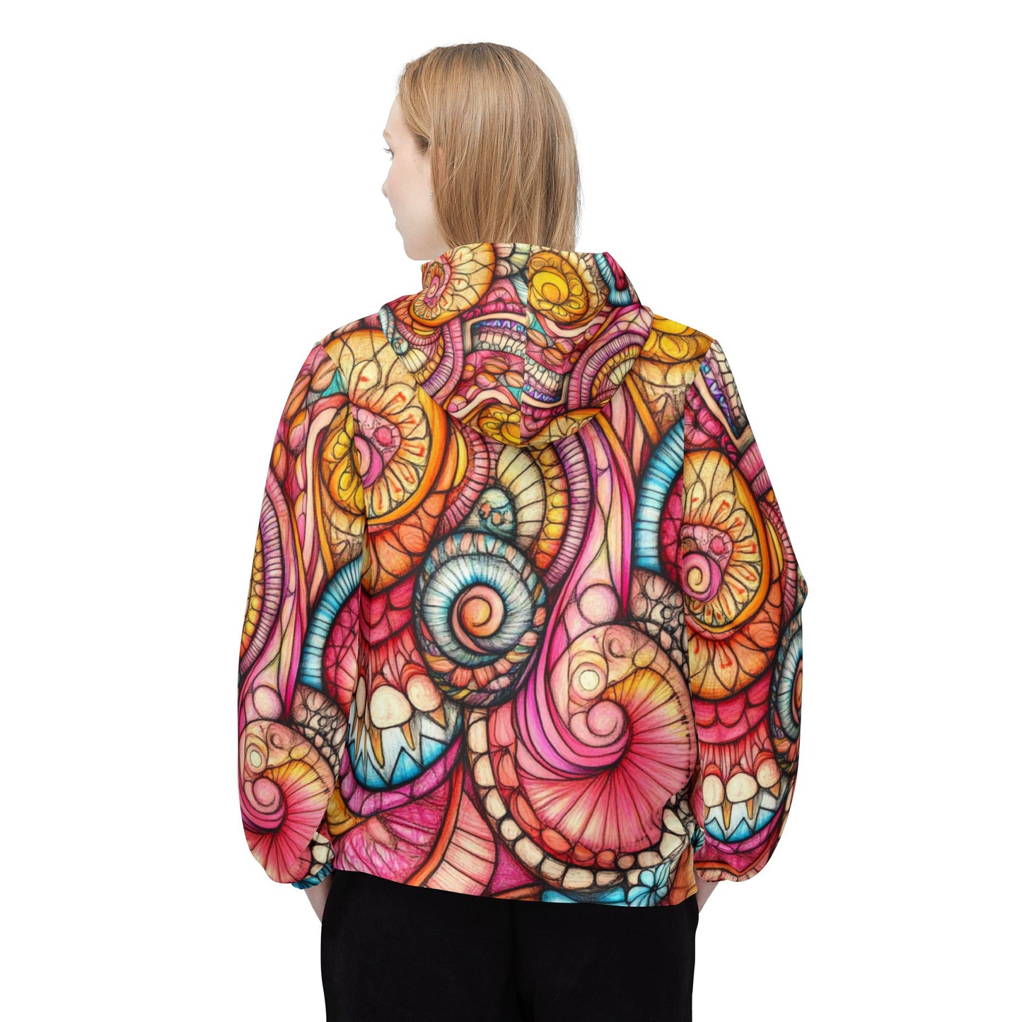 Abstract Seashell, Unisex Windbreaker Jacket (AOP)