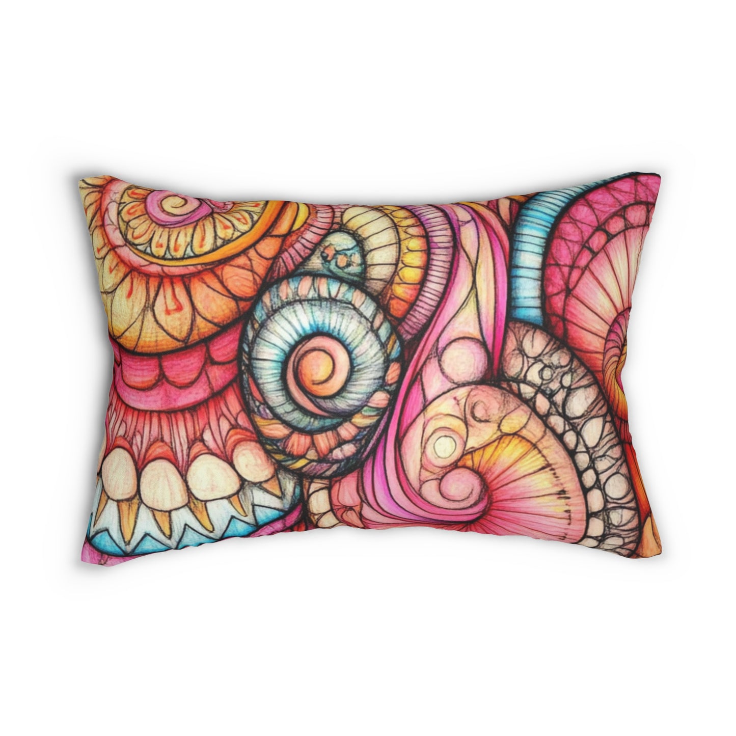 Abstract Seashell, Spun Polyester Lumbar Pillow