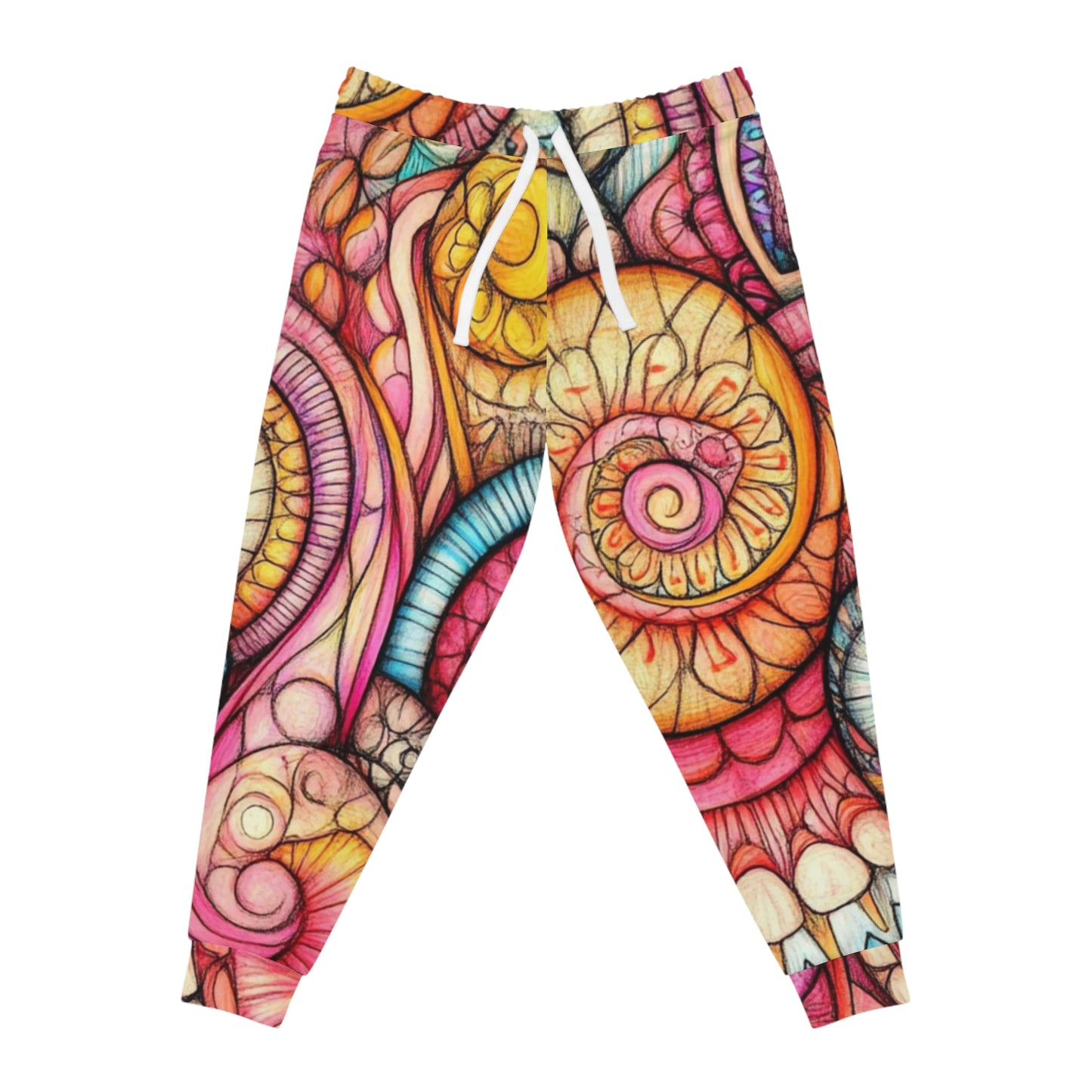 Abstract Seashell, Unisex Athletic Joggers (AOP)