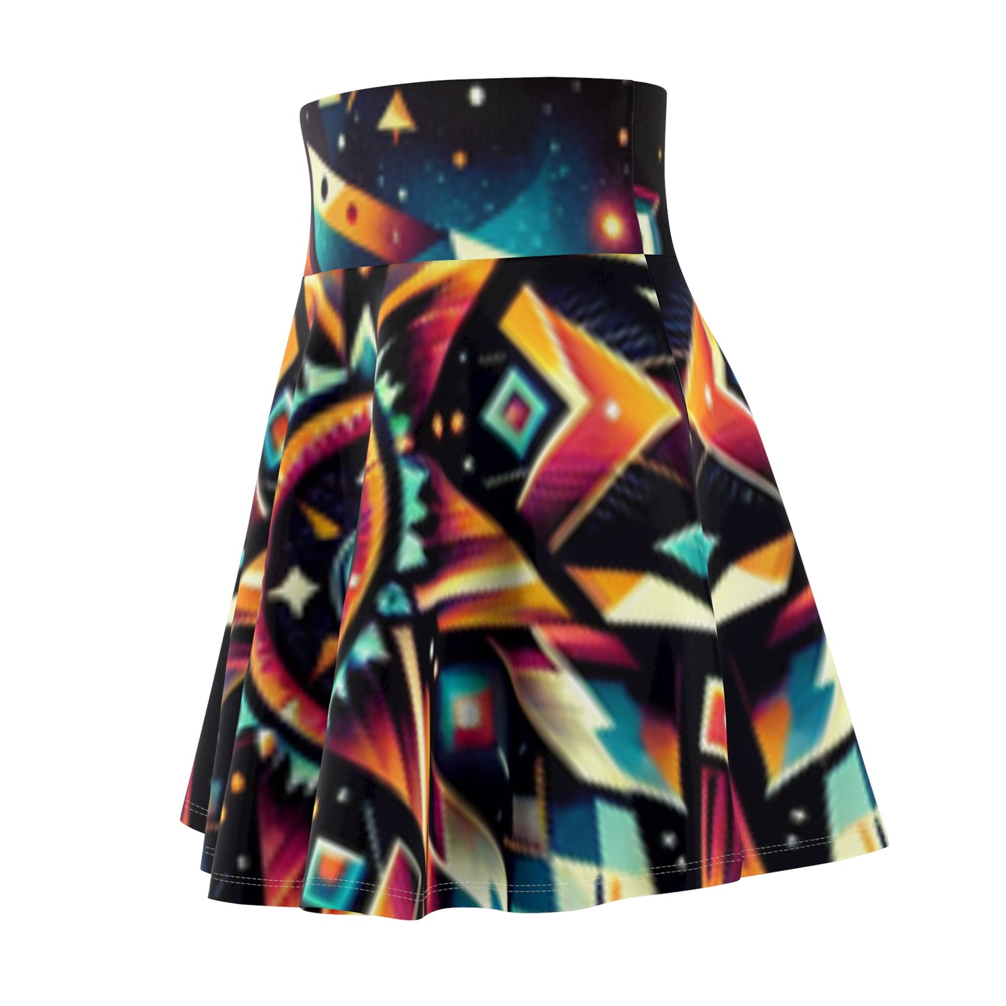 Geometric Tribal, Women's Skater Skirt (AOP)