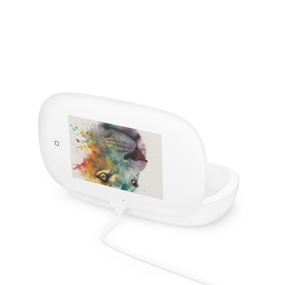 Soul of a Lion, Lion Watercolor UV Phone Sanitizer & Wireless Charging Pad