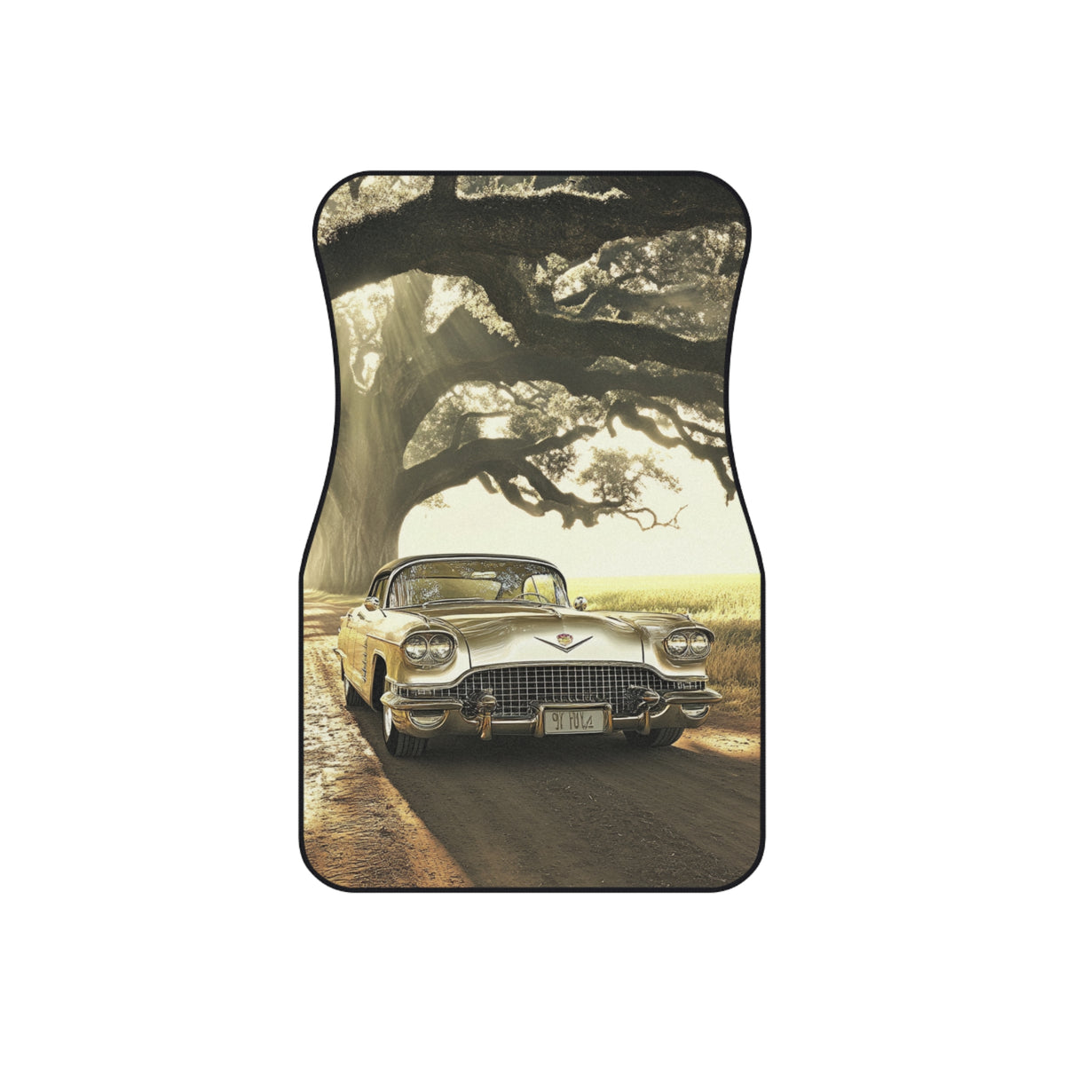 Vintage Golden Cadillac Car Mats (Set of 4) — Retro Classic Road Trip Floor Liners