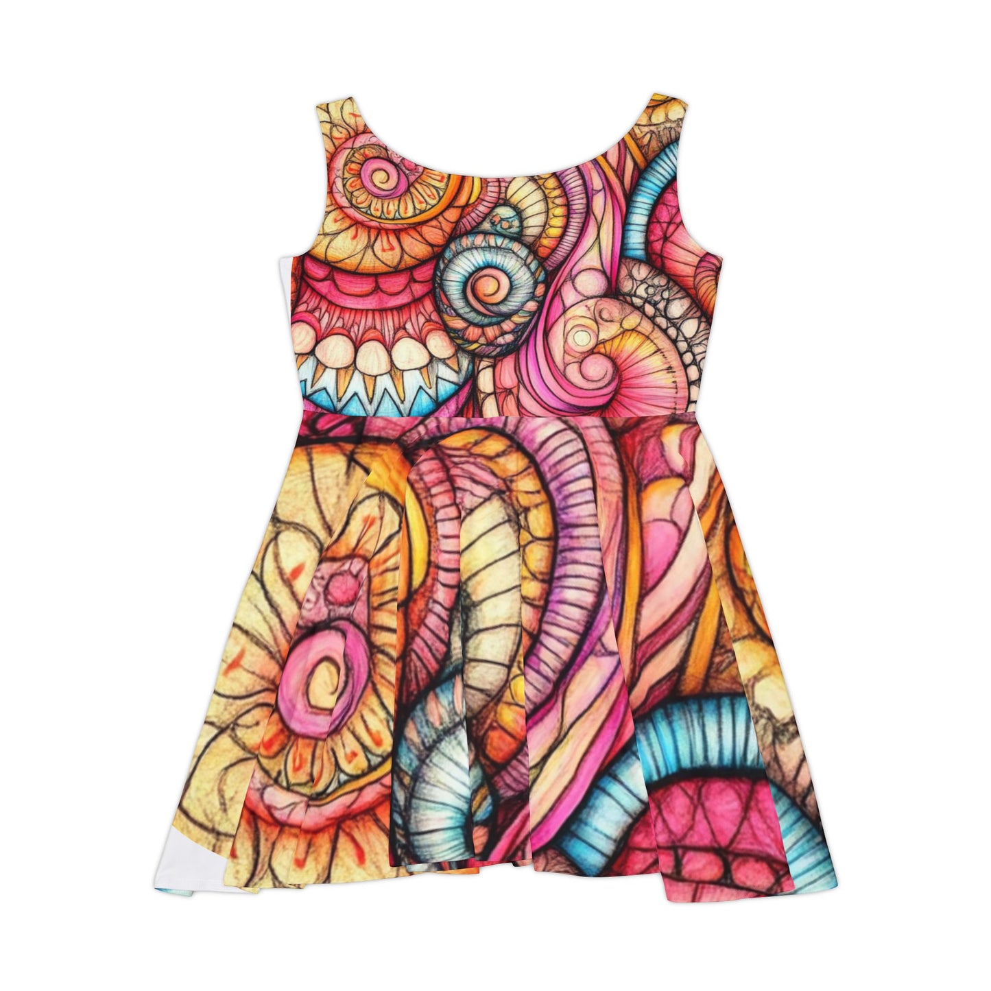 Abstract Seashell, Women's Skater Dress (AOP)