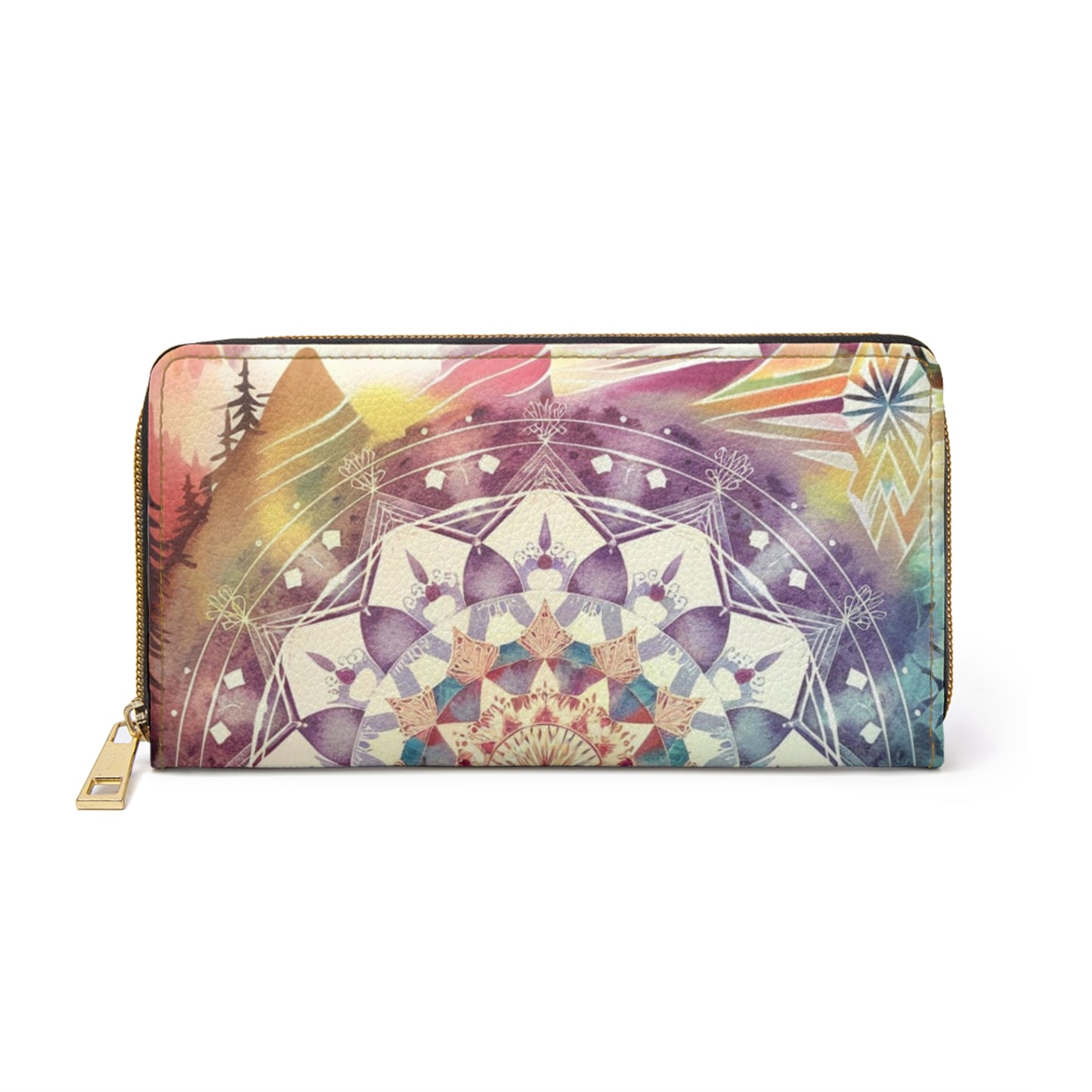 Geometric Pastel Rainbow, Zipper Wallet