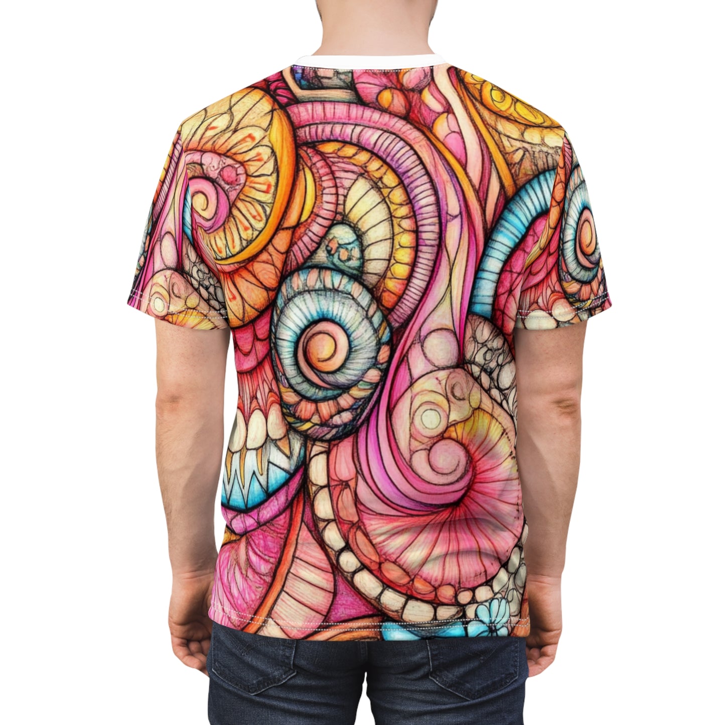 Abstract Seashell, Unisex Cut & Sew Tee (AOP)