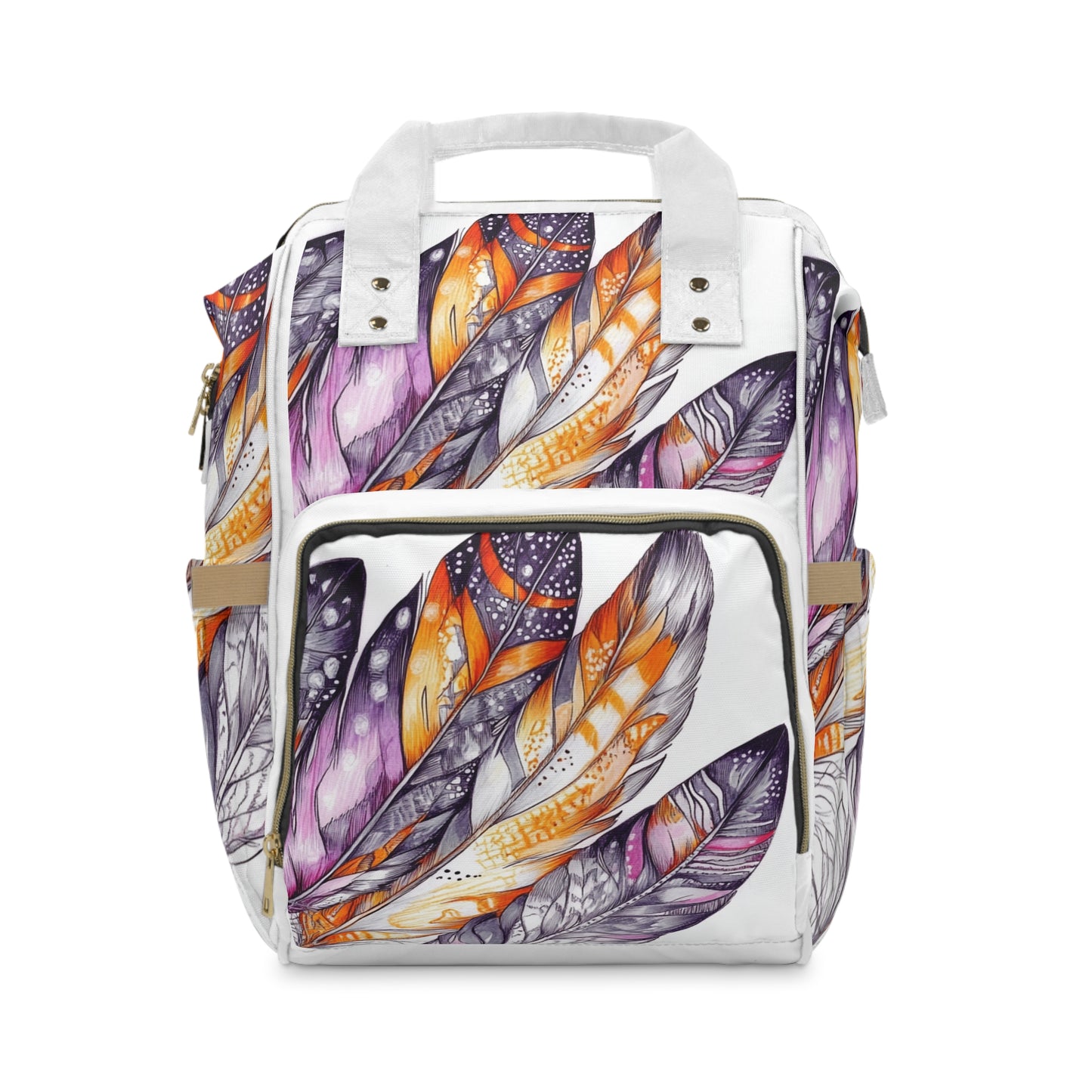 White Feathers, Multifunctional Diaper Backpack