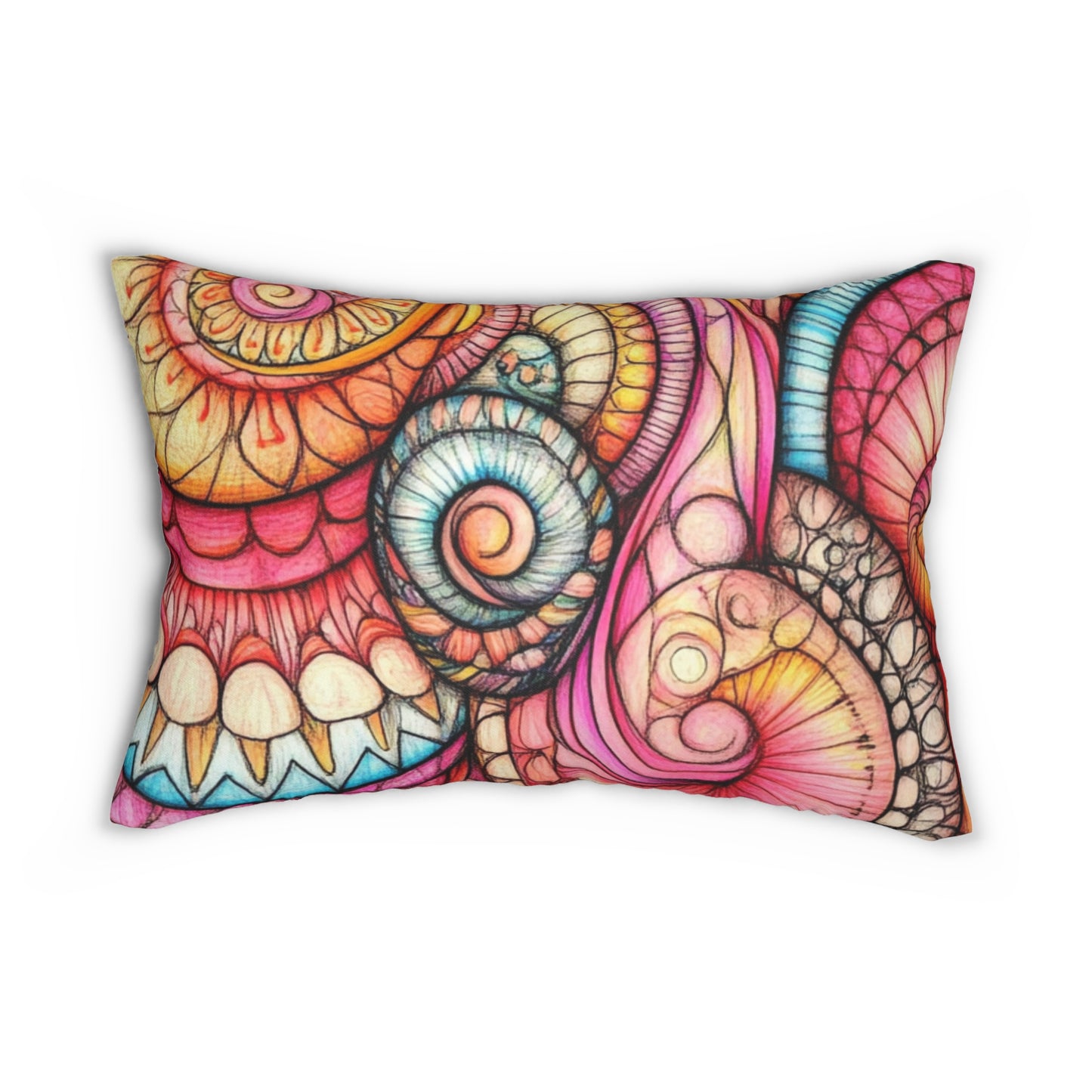 Abstract Seashell, Spun Polyester Lumbar Pillow