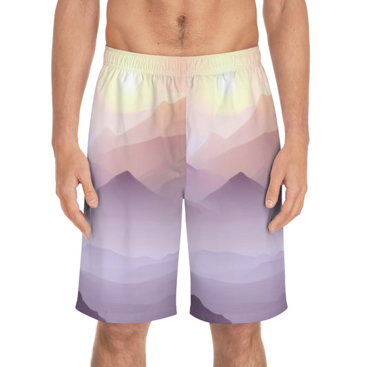 Purple Mountains, Men's Board Shorts (AOP)