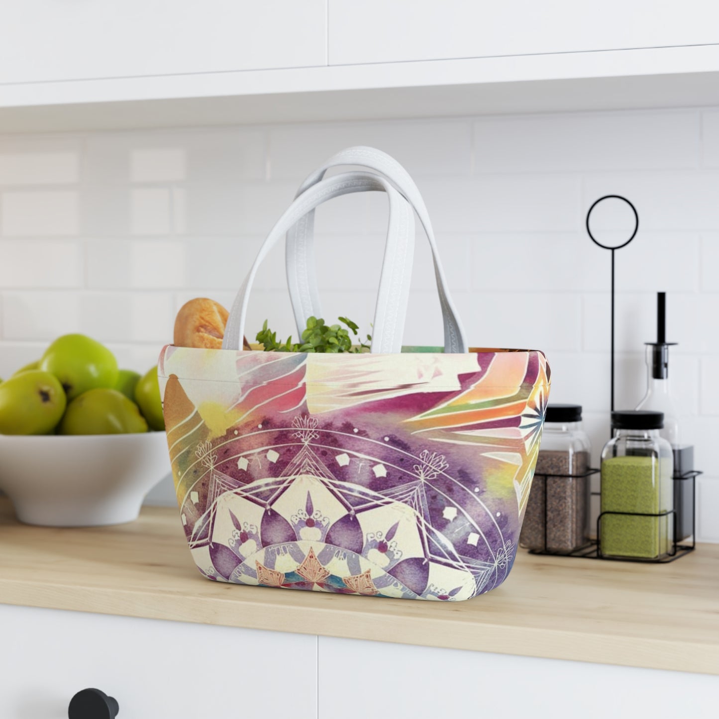 Geometric Pastel Rainbow, Lunch Bag