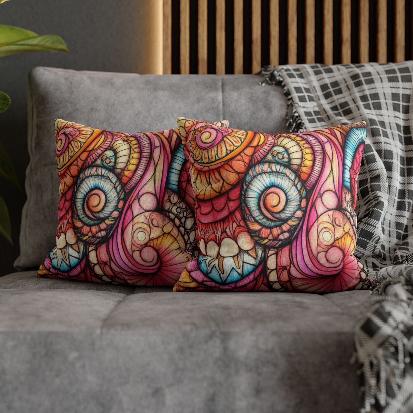 Abstract Seashells, Spun Polyester Square Pillowcase