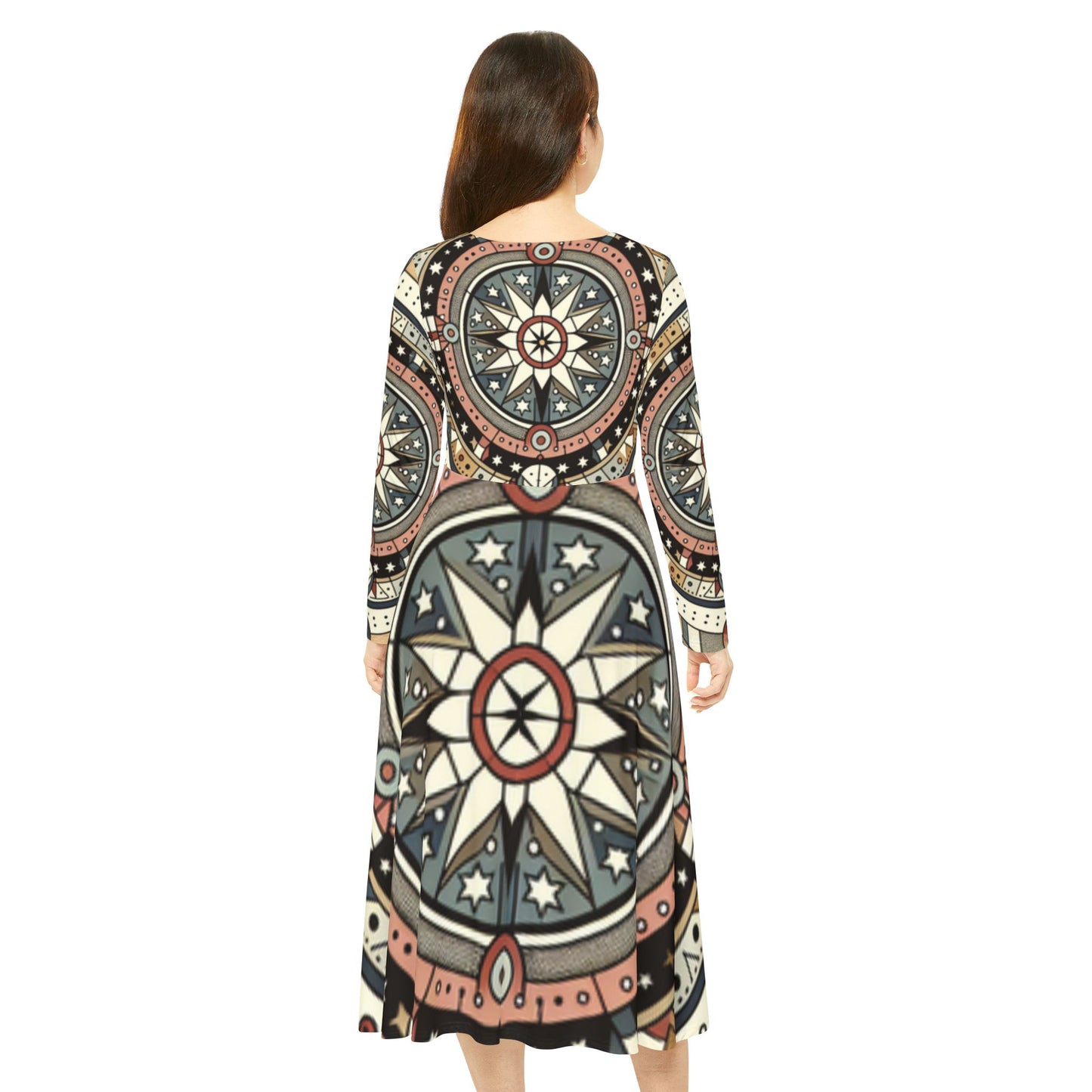 Sandstone, Women's Long Sleeve Dance Dress (AOP)