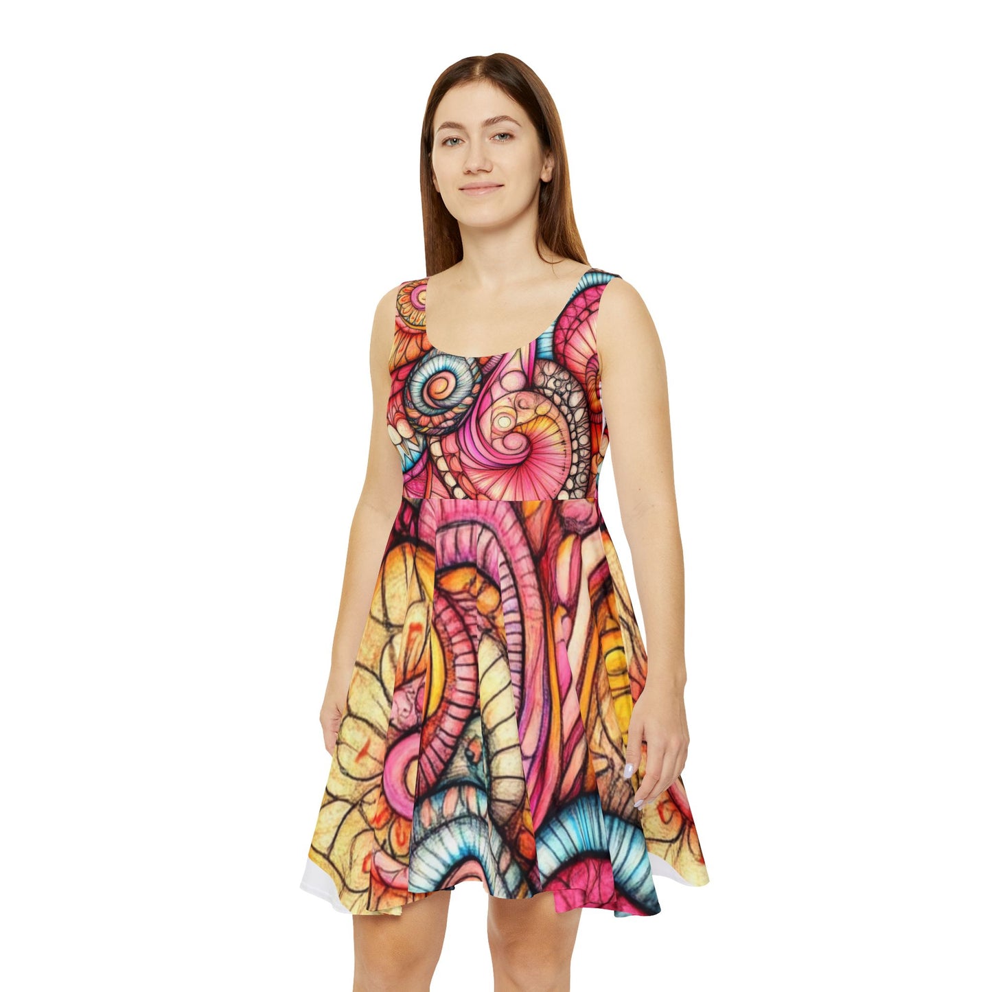 Abstract Seashell, Women's Skater Dress (AOP)