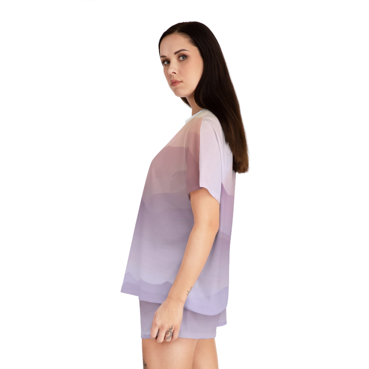 Purple Mountains, Women's Short Pajama Set (AOP)