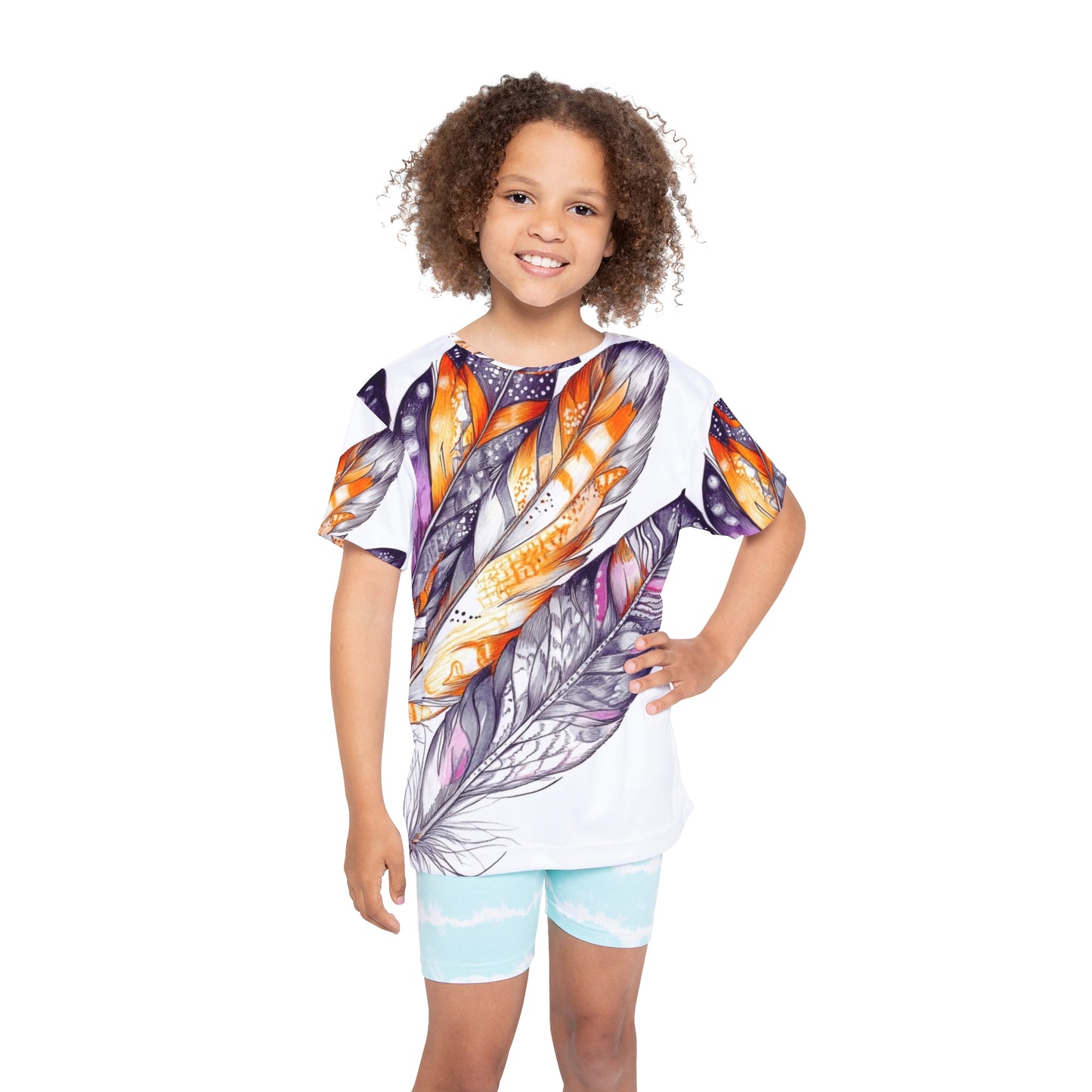 White Feathers, Unisex Kids Sports Jersey (AOP)