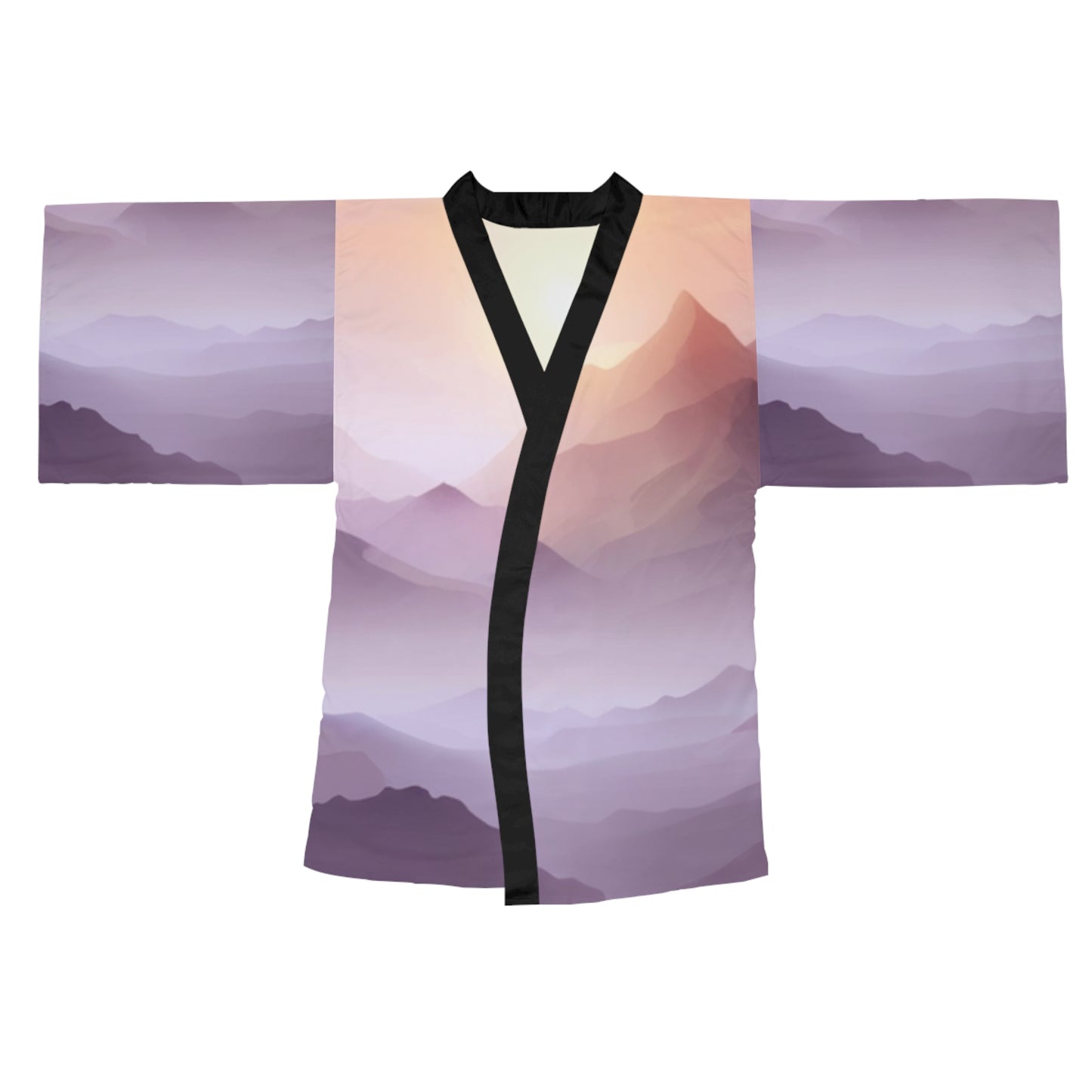 Purple Mountains, Long Sleeve Kimono Robe (AOP)