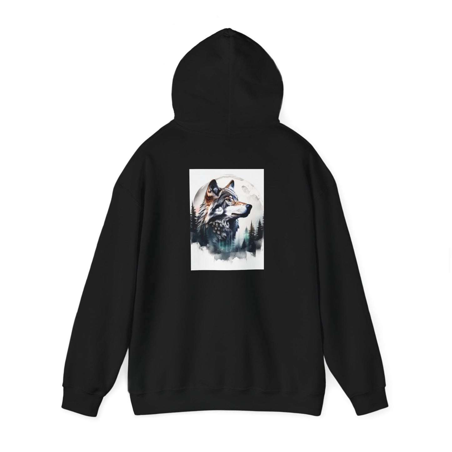 Wolf Moon, Unisex Heavy Blend™ Hooded Sweatshirt, AI Assisted Design
