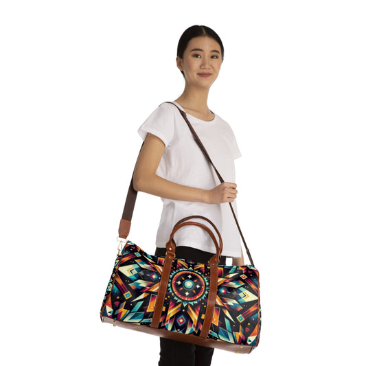 Geometric Tribal, Waterproof Travel Bag