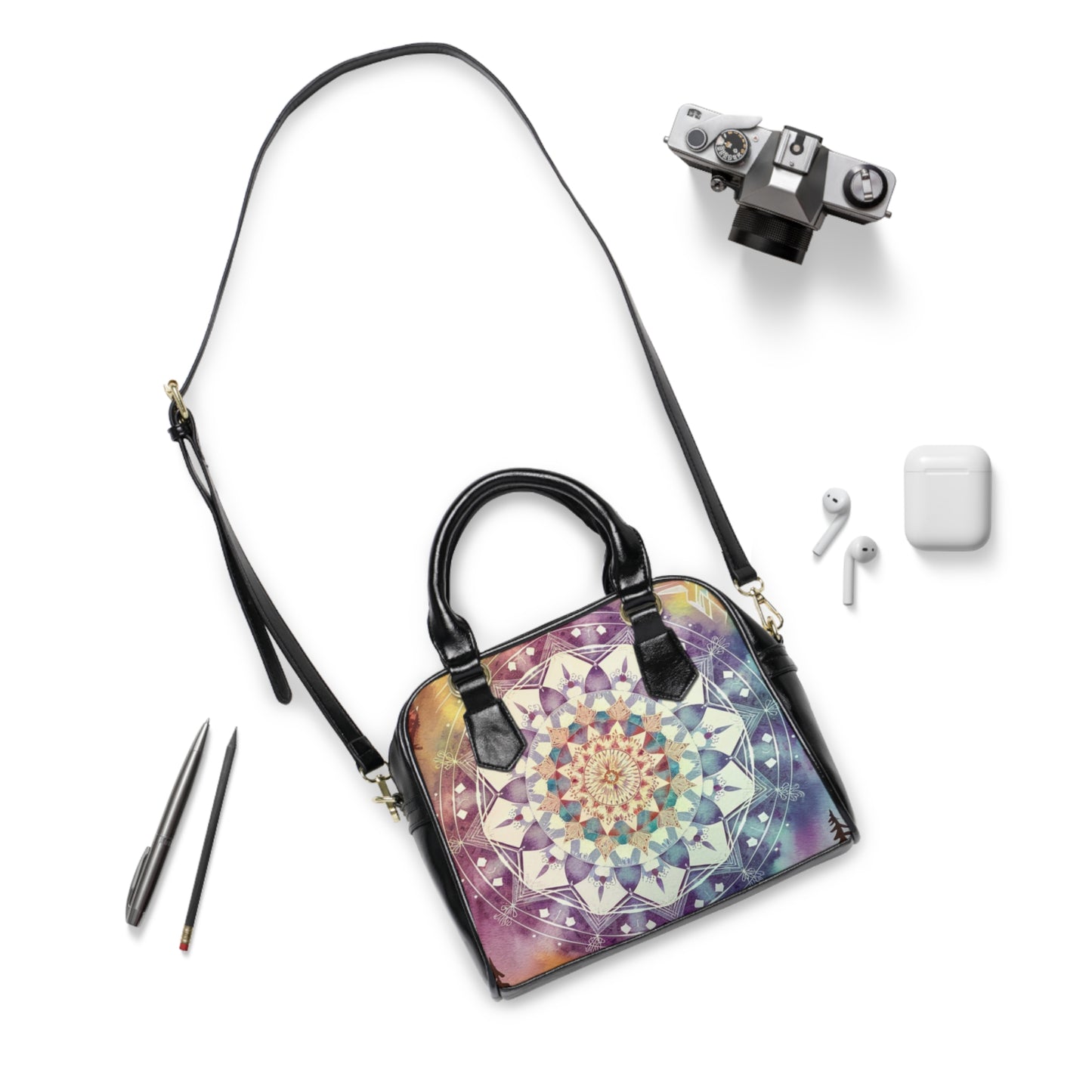 Geometric Pastel Rainbow, Shoulder Handbag