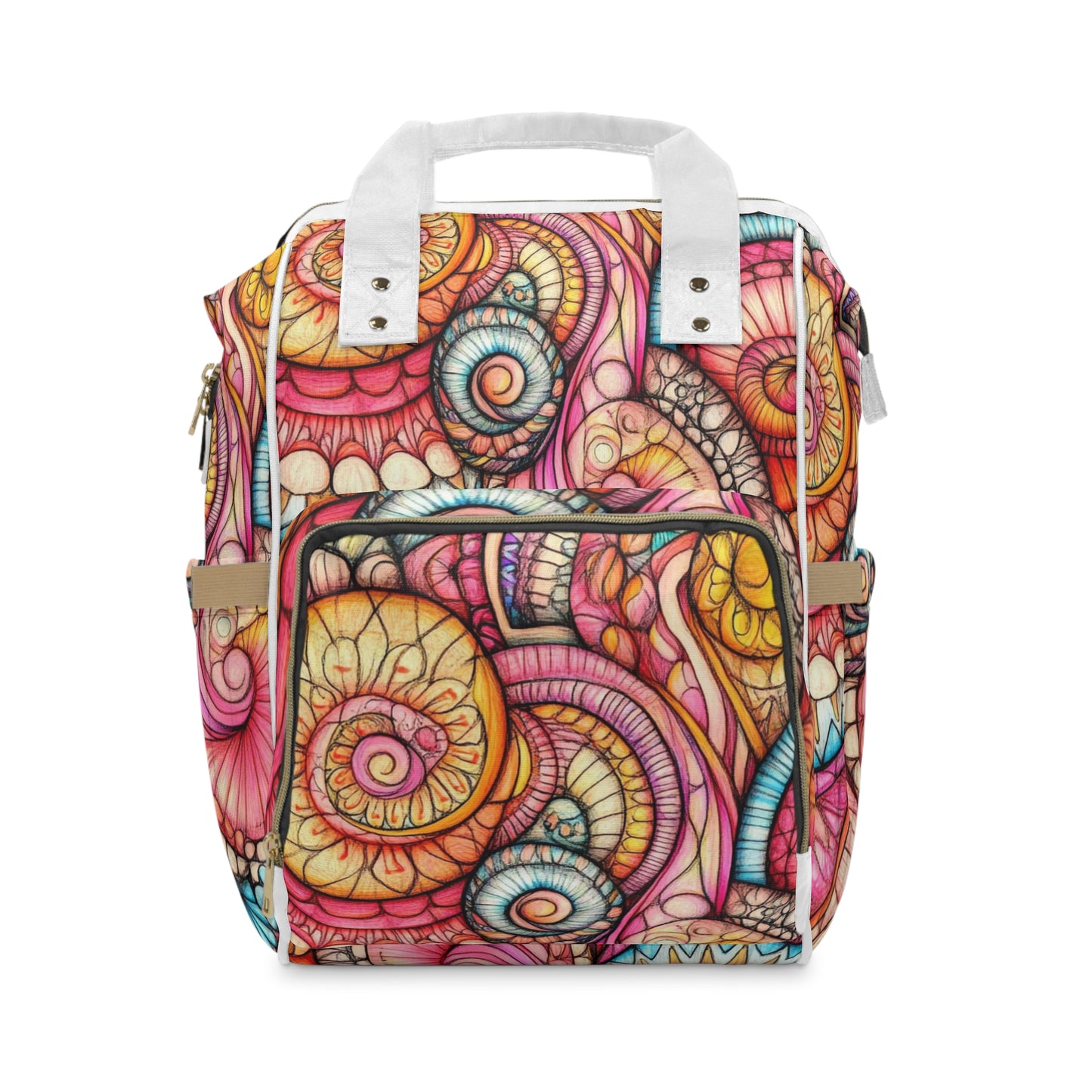 Abstract Seashell, Multifunctional Diaper Backpack