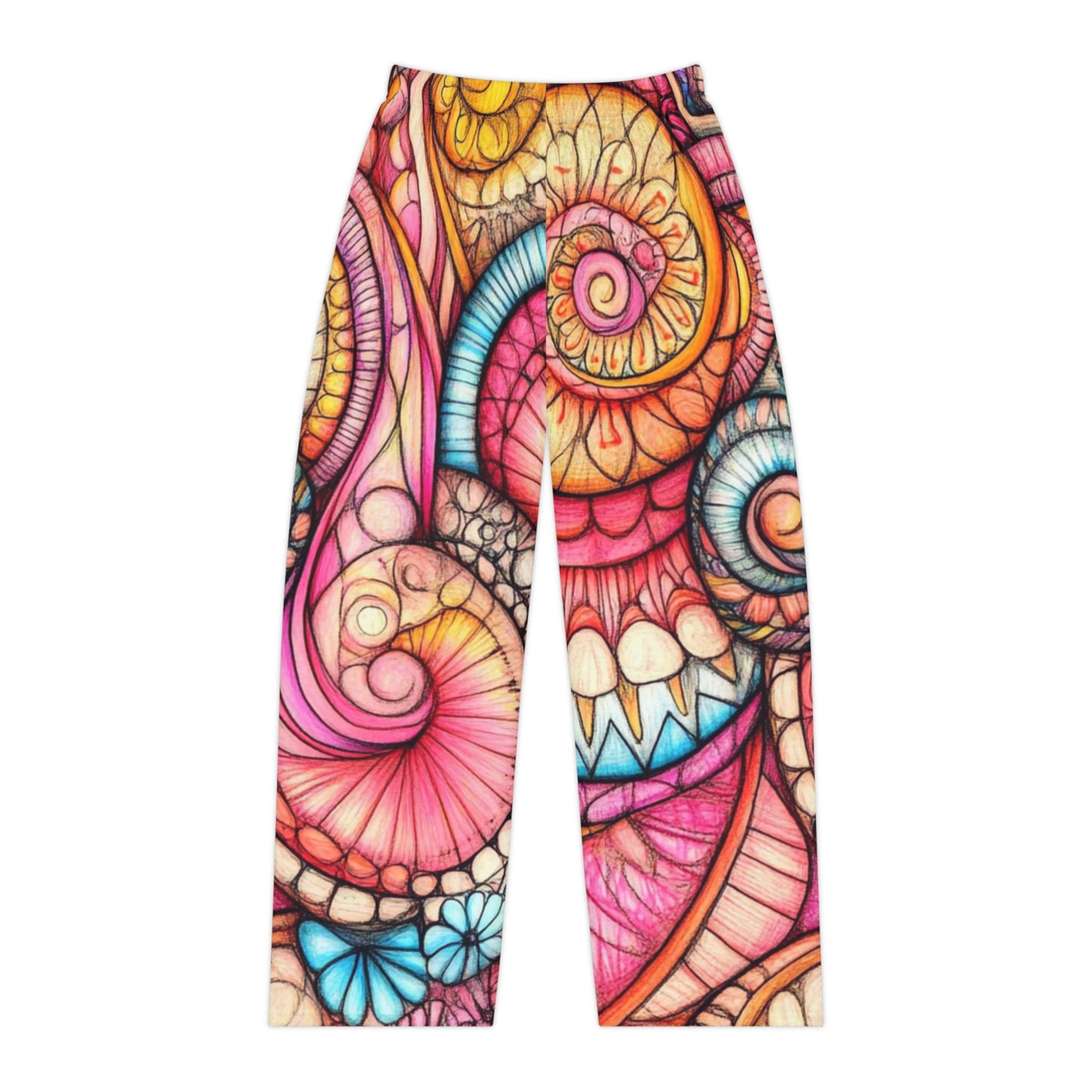 Abstract Seashell, Women's Pajama Pants (AOP)