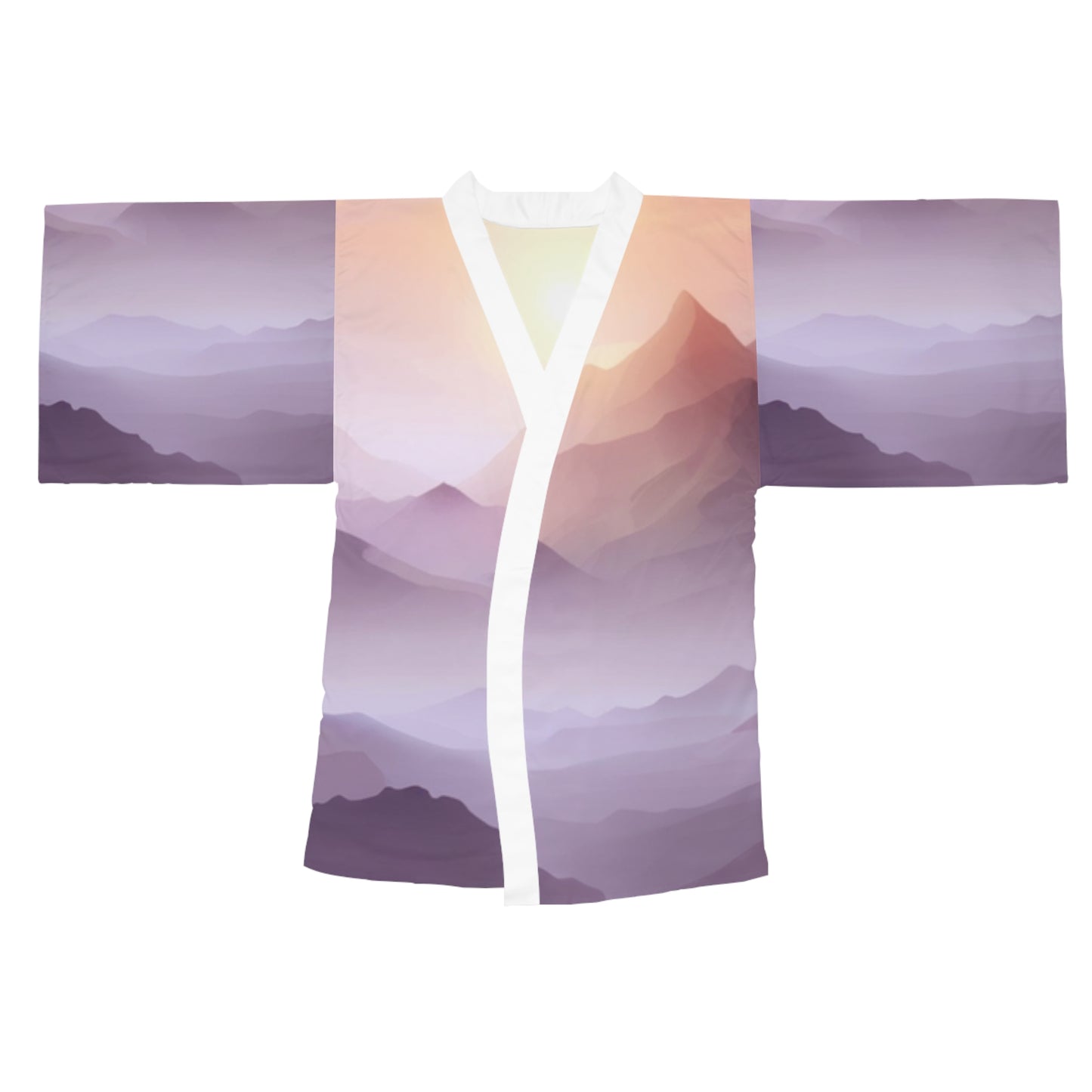 Purple Mountains, Long Sleeve Kimono Robe (AOP)