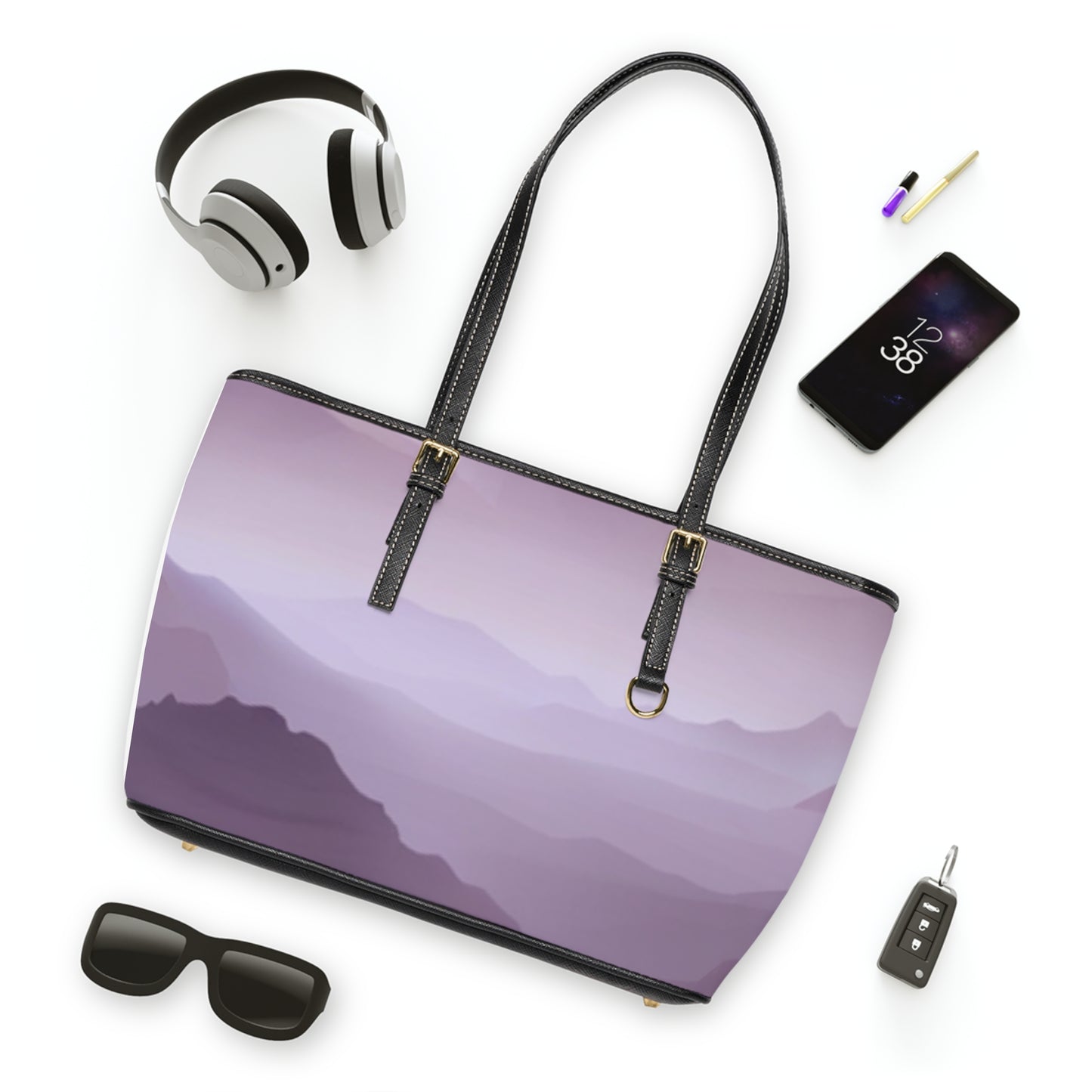 Purple Mountains Bottom, PU Leather Shoulder Bag