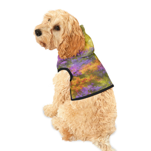 Lavender Gold Bloom, Pet Hoodie | Colorful Dog Sweater, Cozy Pet Apparel, Trendy Dog Clothes, Warm Furry Outfit, Pet Fashion Gift