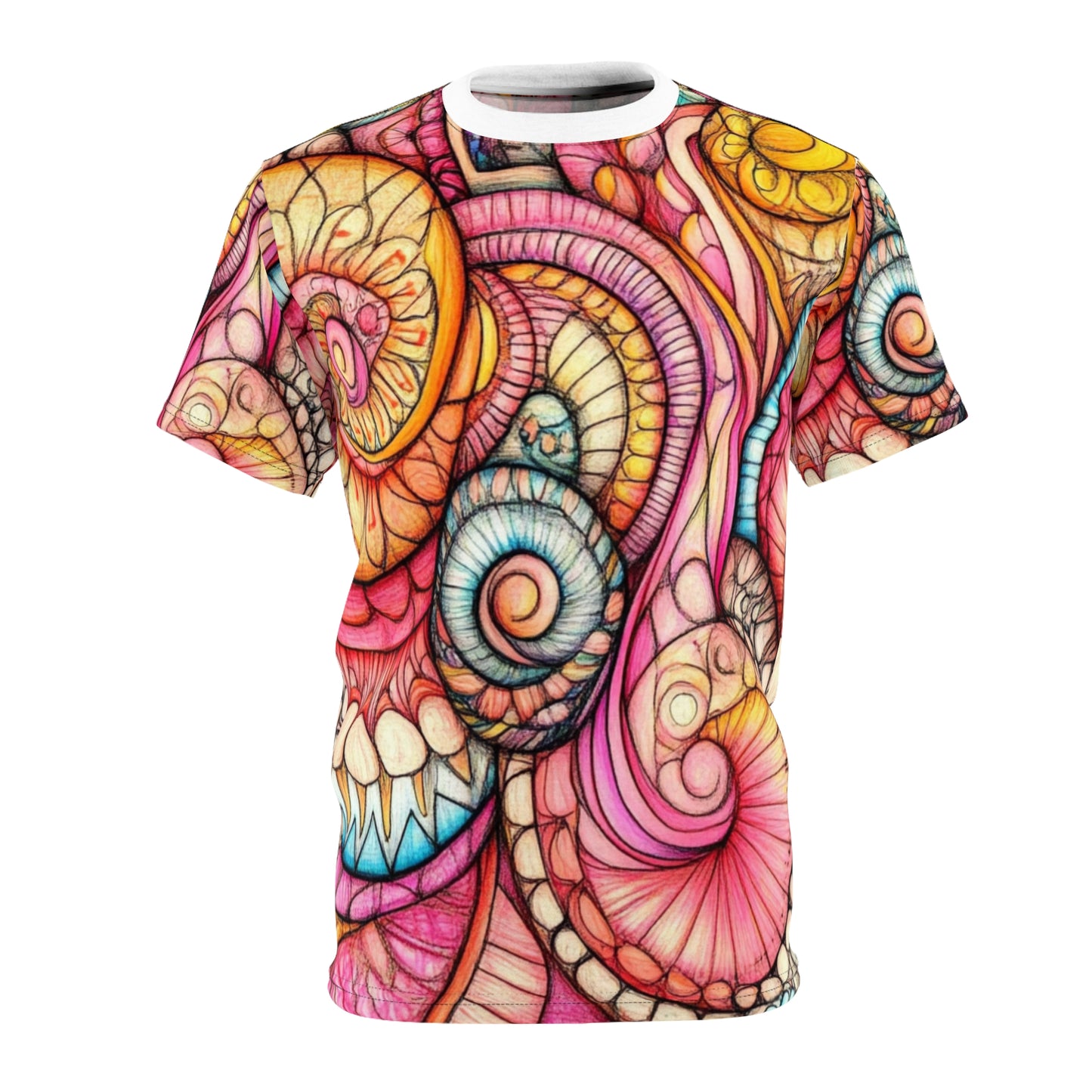 Abstract Seashell, Unisex Cut & Sew Tee (AOP)