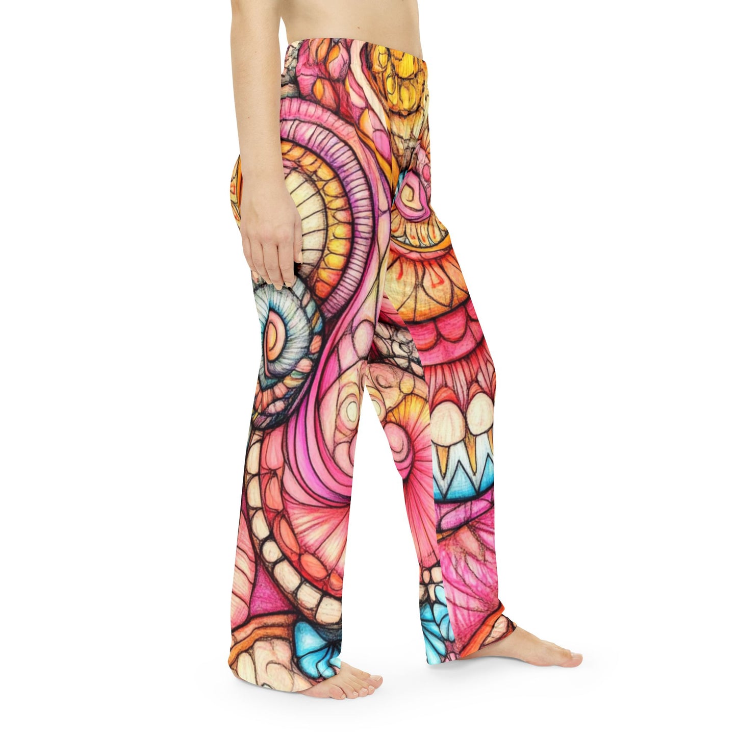 Abstract Seashell, Women's Pajama Pants (AOP)