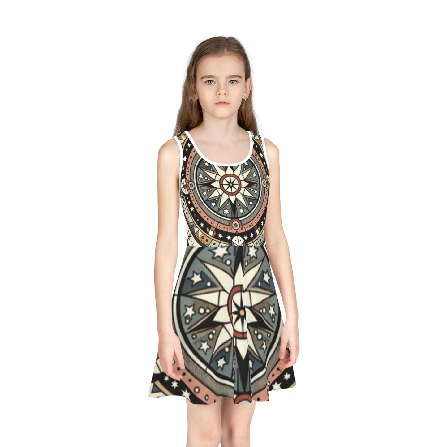 Sandstone, Girls' Sleeveless Sundress (AOP)