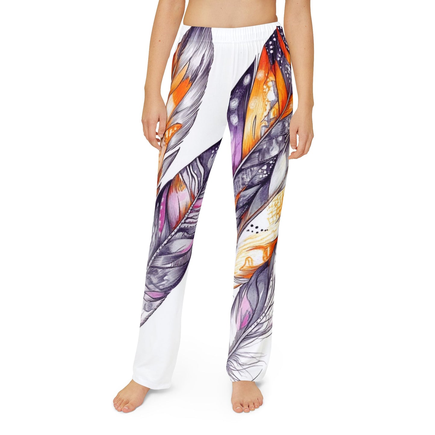 White Feathers, Kids Pajama Pants (AOP)