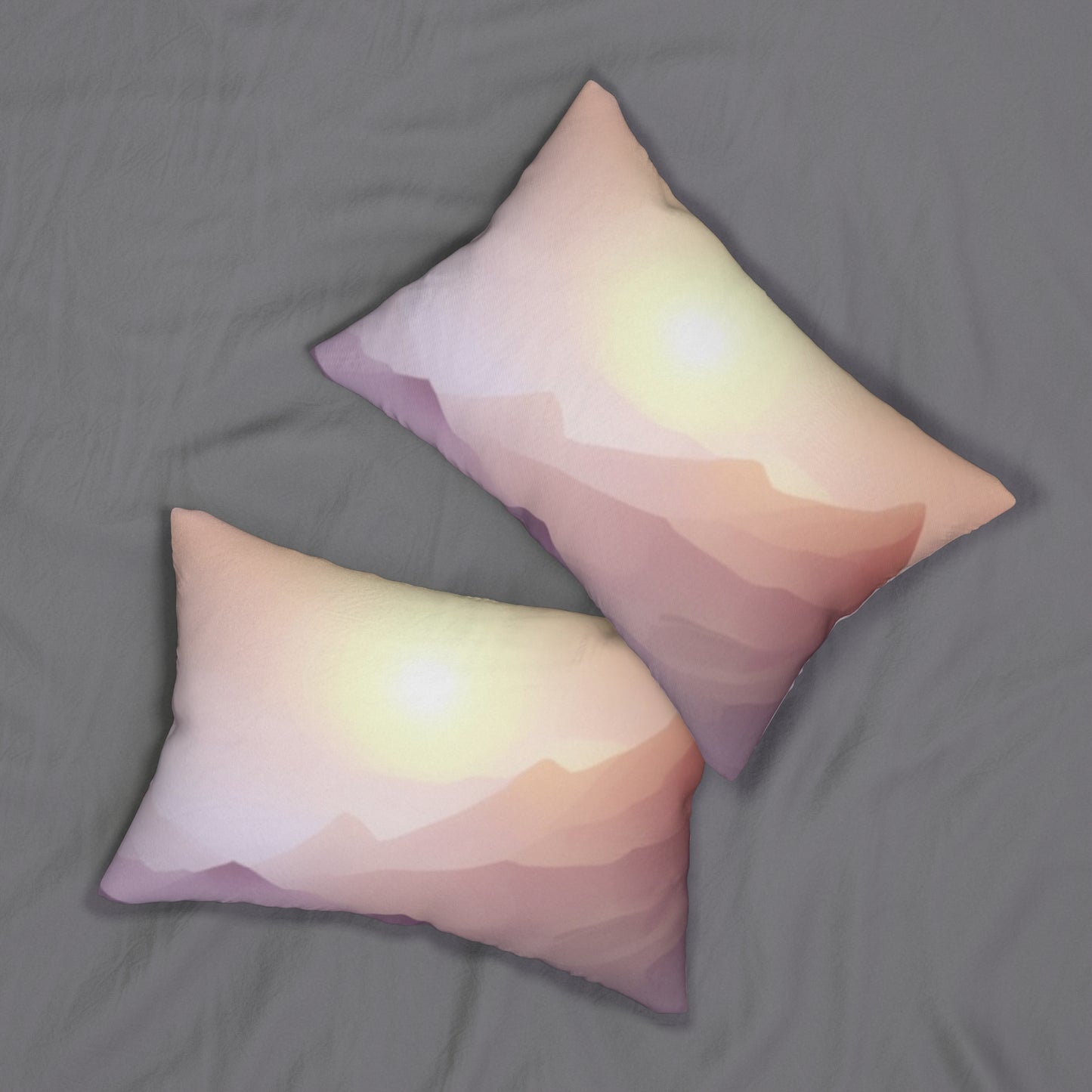 Purple Mountains Sun, Spun Polyester Lumbar Pillow