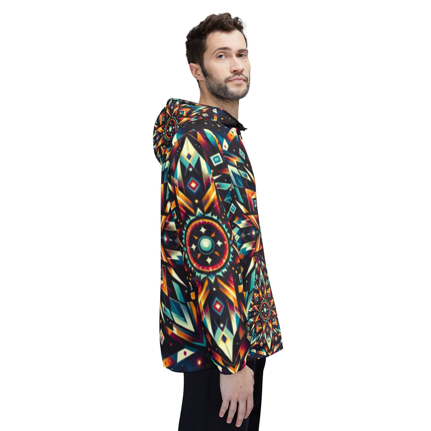 Geometric Tribal,  Unisex Windbreaker Jacket (AOP)