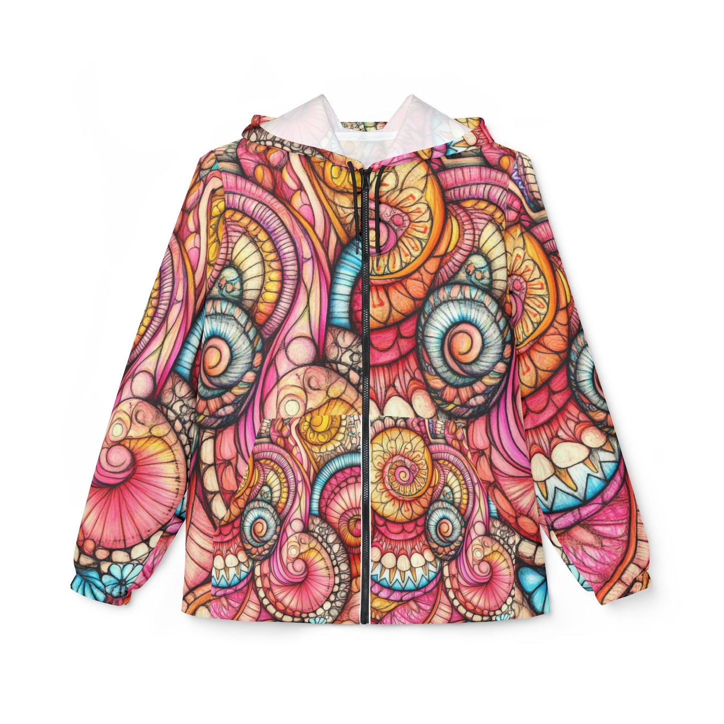 Abstract Seashell, Unisex Windbreaker Jacket (AOP)