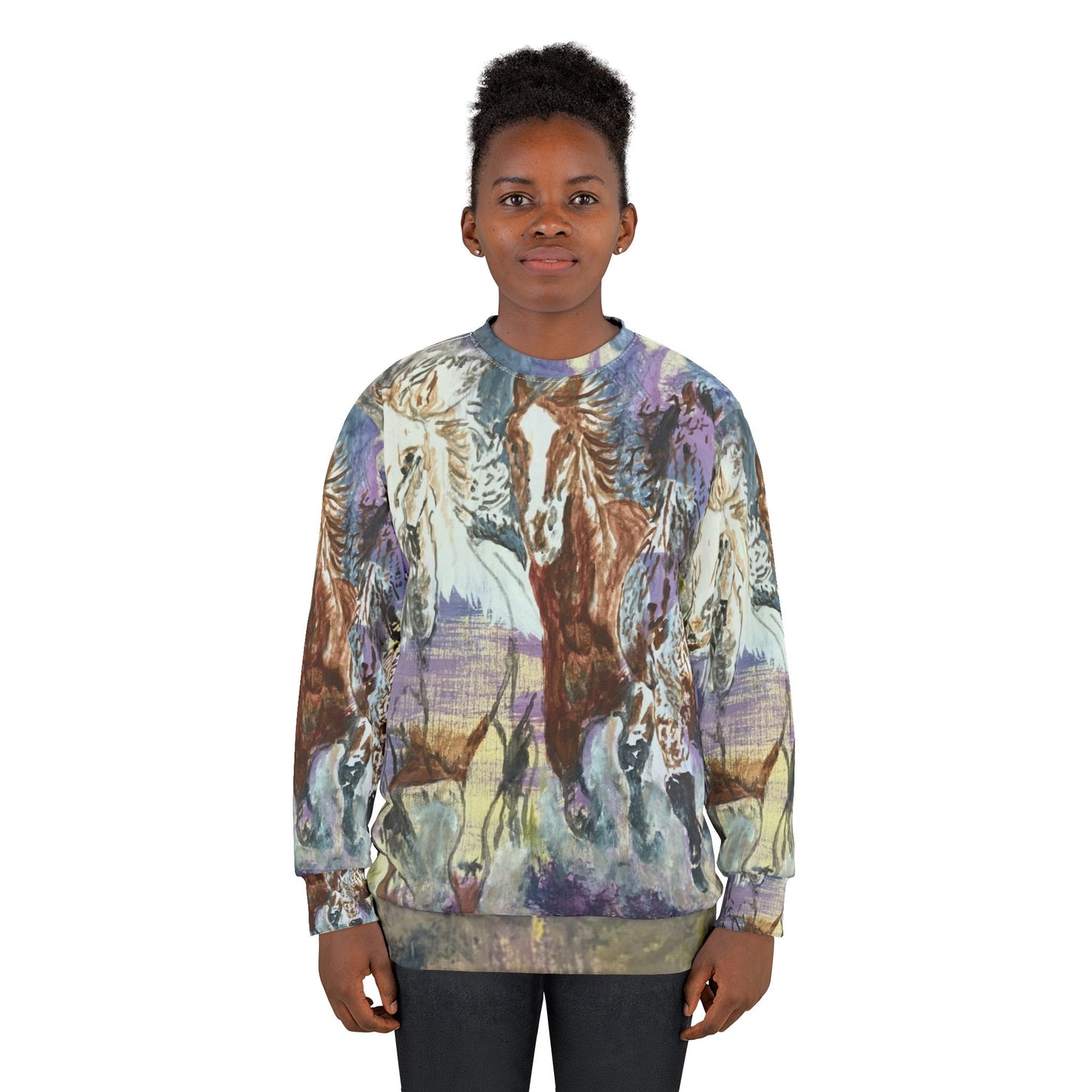 "Free as the Breeze" Unisex Sweatshirt, Cozy Horse Lover's Apparel, Perfect for Gift Giving, Horse Riding Events, Country Lifestyle