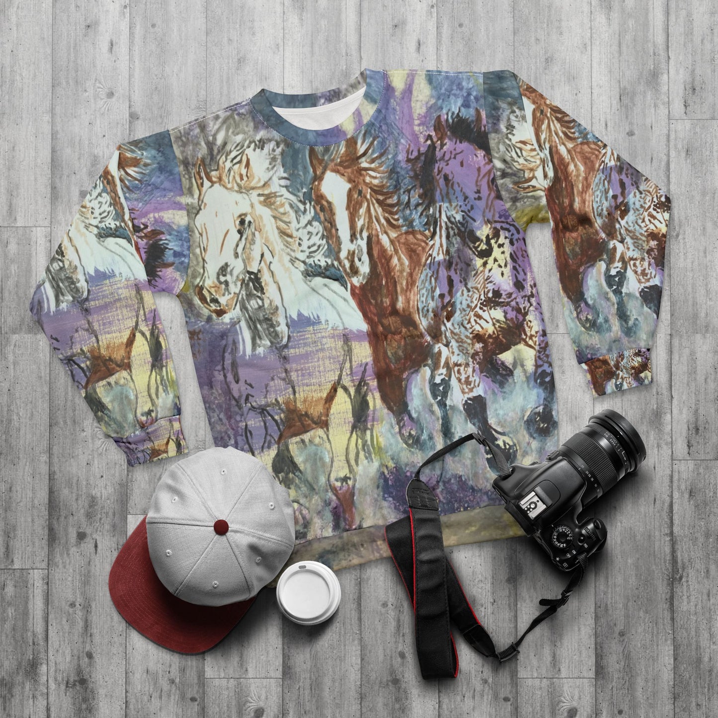"Free as the Breeze" Unisex Sweatshirt, Cozy Horse Lover's Apparel, Perfect for Gift Giving, Horse Riding Events, Country Lifestyle