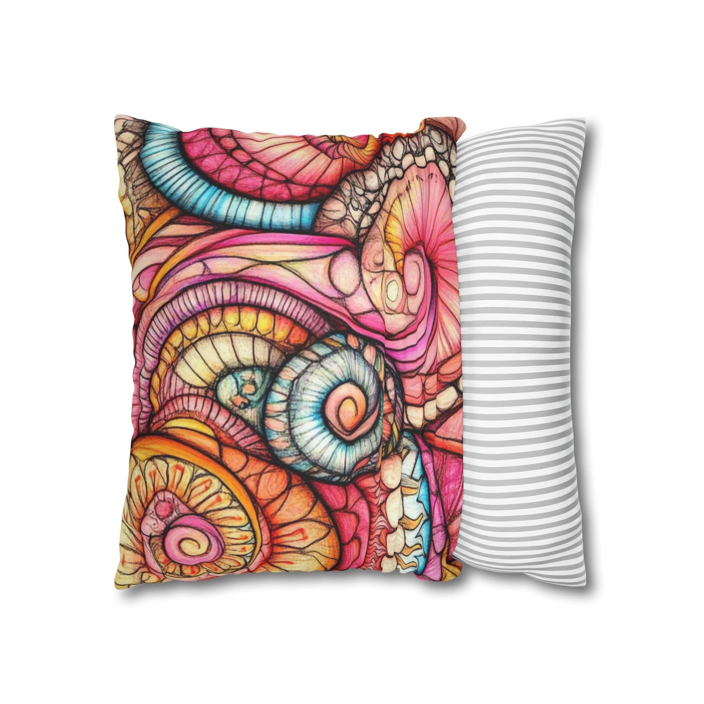 Abstract Seashells, Spun Polyester Square Pillowcase