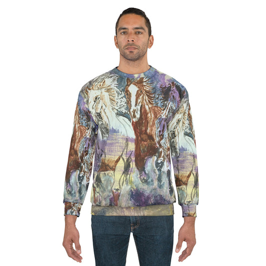 "Free as the Breeze" Unisex Sweatshirt, Cozy Horse Lover's Apparel, Perfect for Gift Giving, Horse Riding Events, Country Lifestyle