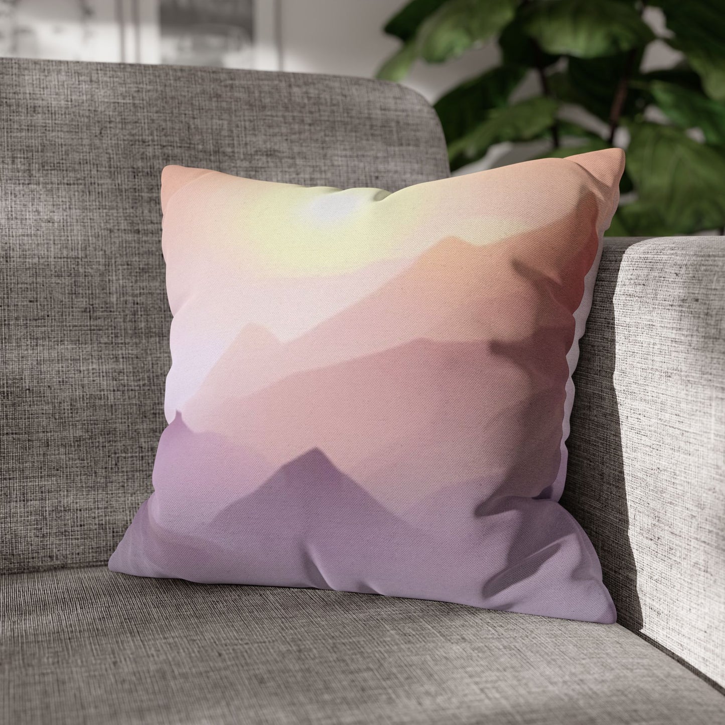 Purple Mountains, Polyester Square Pillowcase