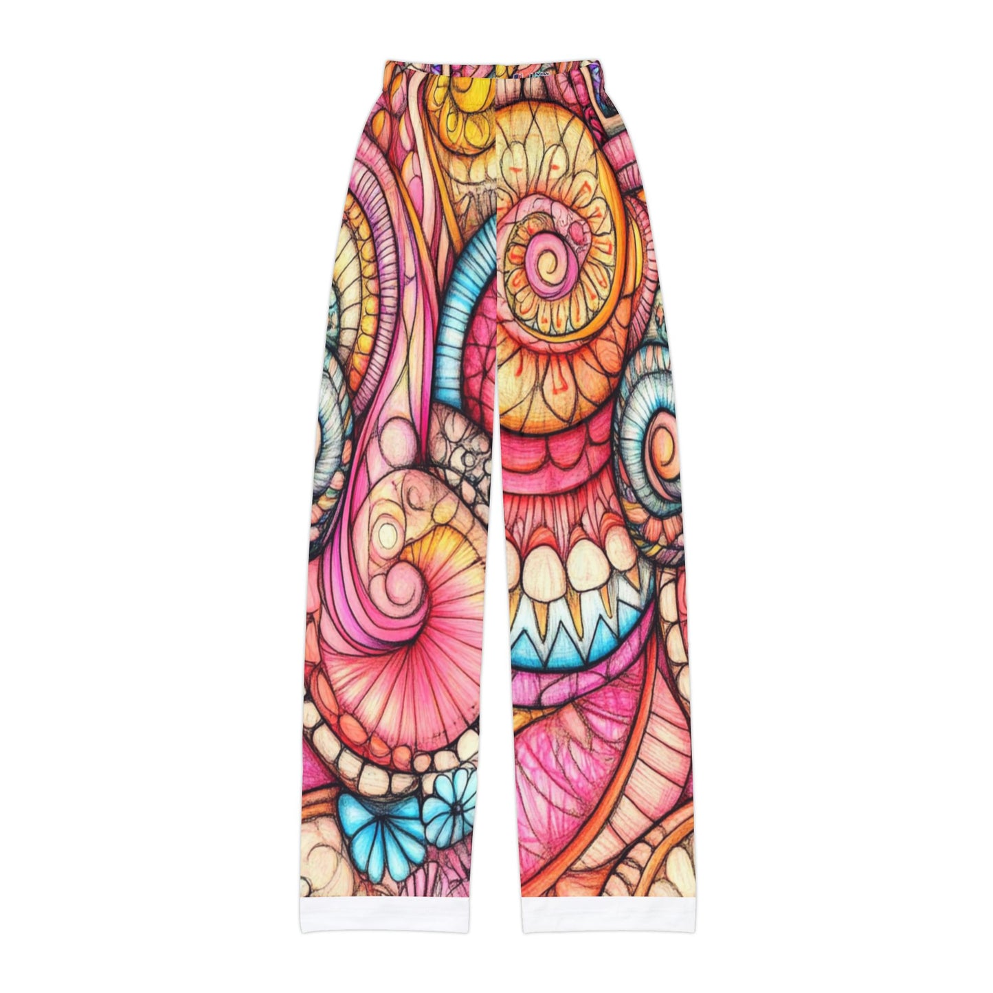 Abstract Seashell, Kids Pajama Pants (AOP)