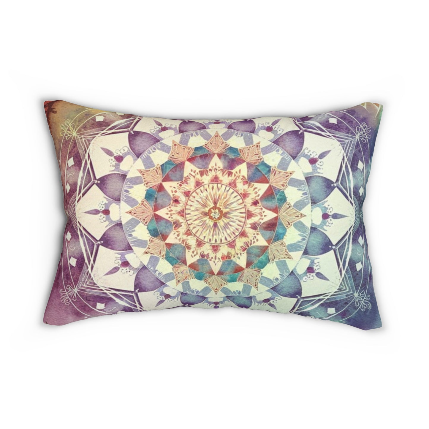 Geometric Pastel Rainbow, Spun Polyester Lumbar Pillow