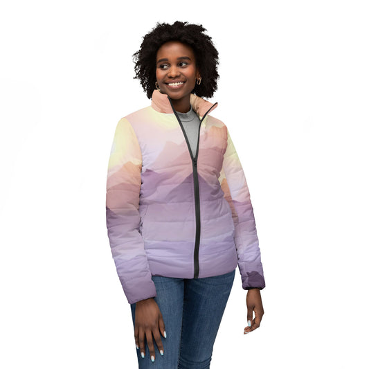 Purple Mountains, Women’s Puffer Jacket (AOP)