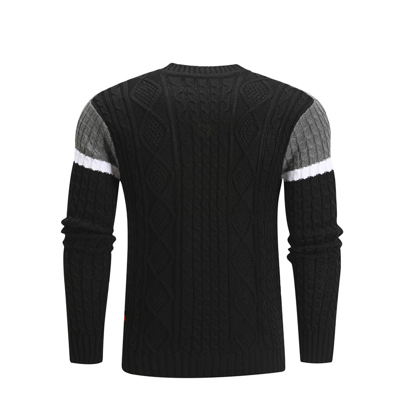 m2-Men's Casual Knitted Soft Cotton Sweaters Pullover