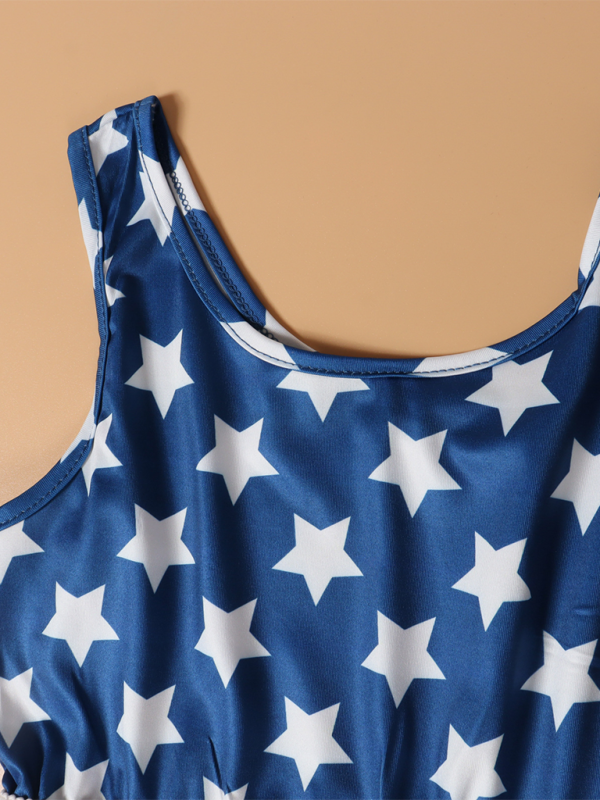 Matching Patriotic Maxi Dress Set – Mother and Daughter, 4th of July Look