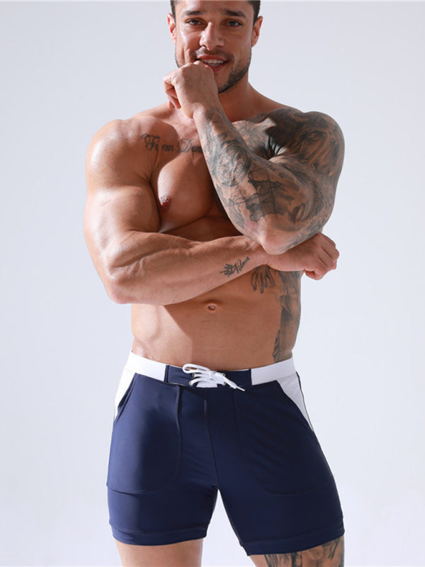 Men’s Pocket Lined Tethered Swim Shorts, 3 Colors